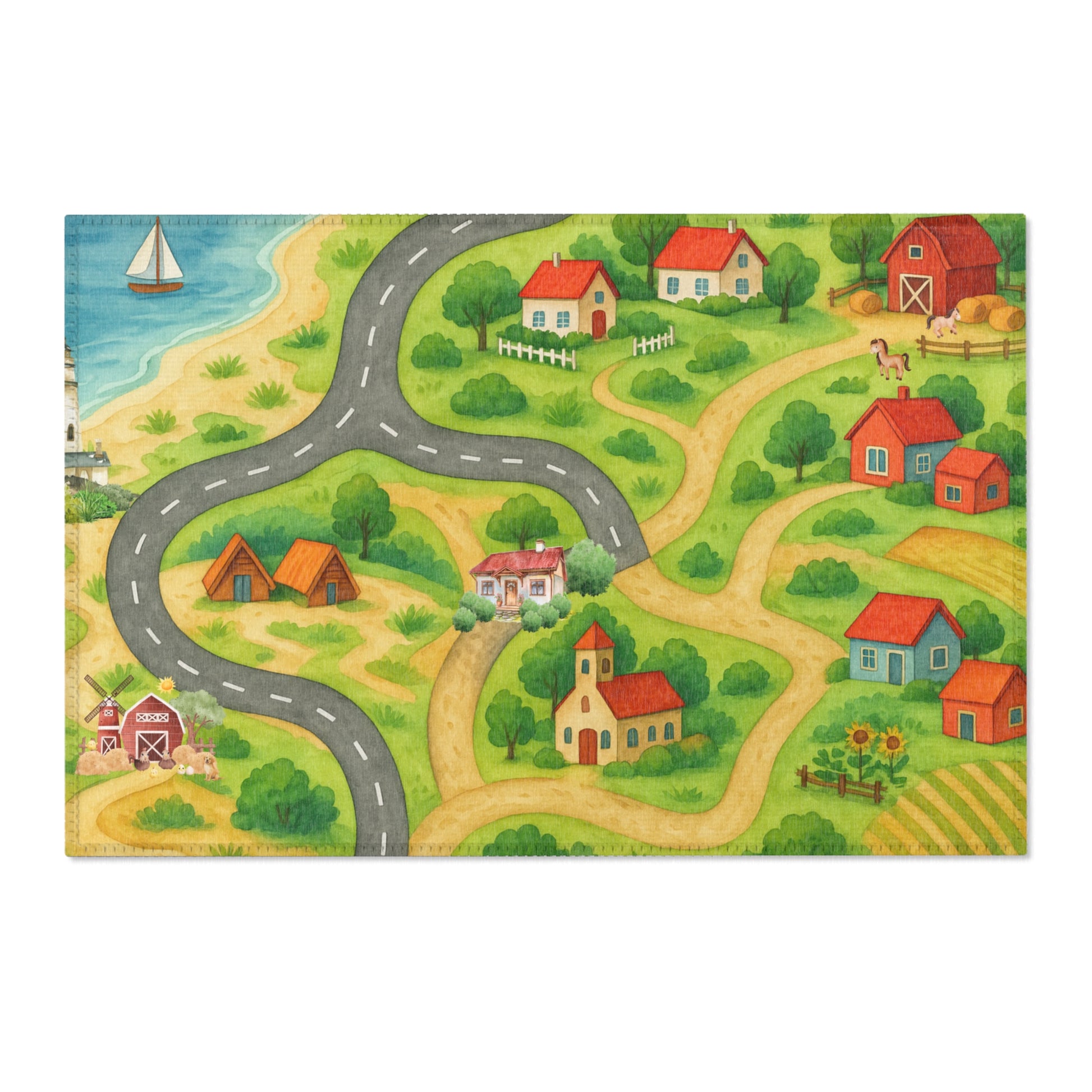 Bunter Teppich für Wohn- und Kinderzimmer weicher Spielteppich mit farbenfrohem Design gemütliche Deko für Zuhause & Spielbereich