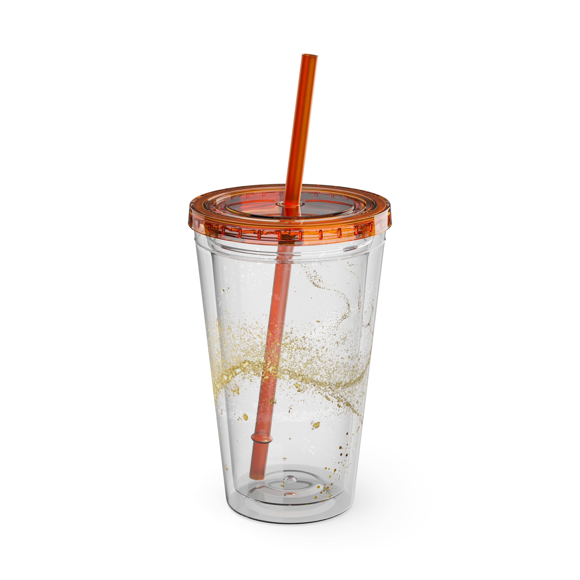 Bunter 16oz Trinkbecher mit Strohhalm doppelwandig und farbenfroh | Geschenkidee | 11 Farben zur Auswahl