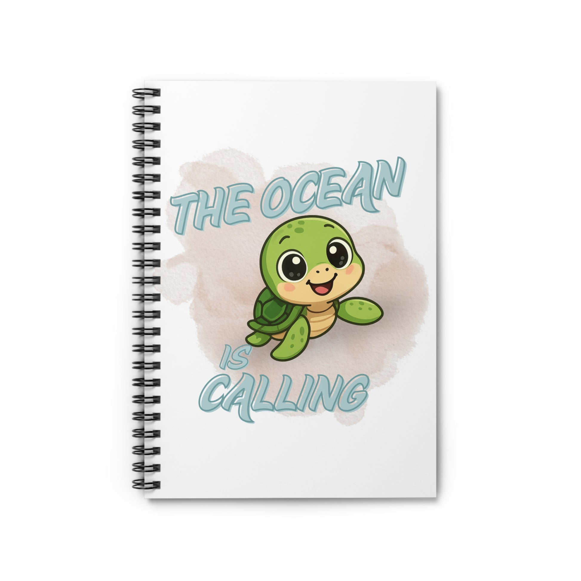 Spiral-Notizbuch The Ocean is Calling| Maritimes Notizheft mit Schildkröte | Geschenk für Meerliebhaber | Tagebuch u. Schulheft 6x8"