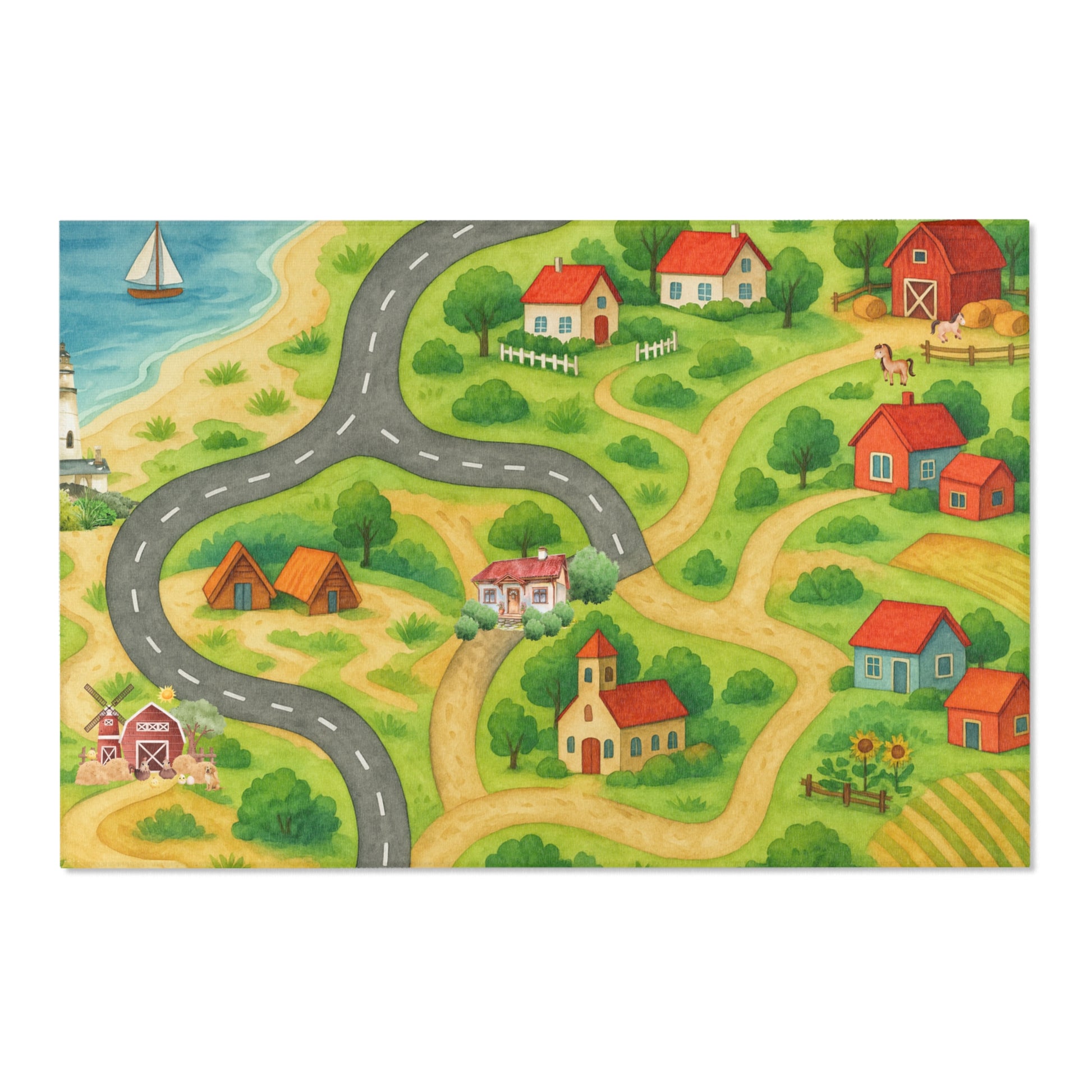 Bunter Teppich für Wohn- und Kinderzimmer weicher Spielteppich mit farbenfrohem Design gemütliche Deko für Zuhause & Spielbereich