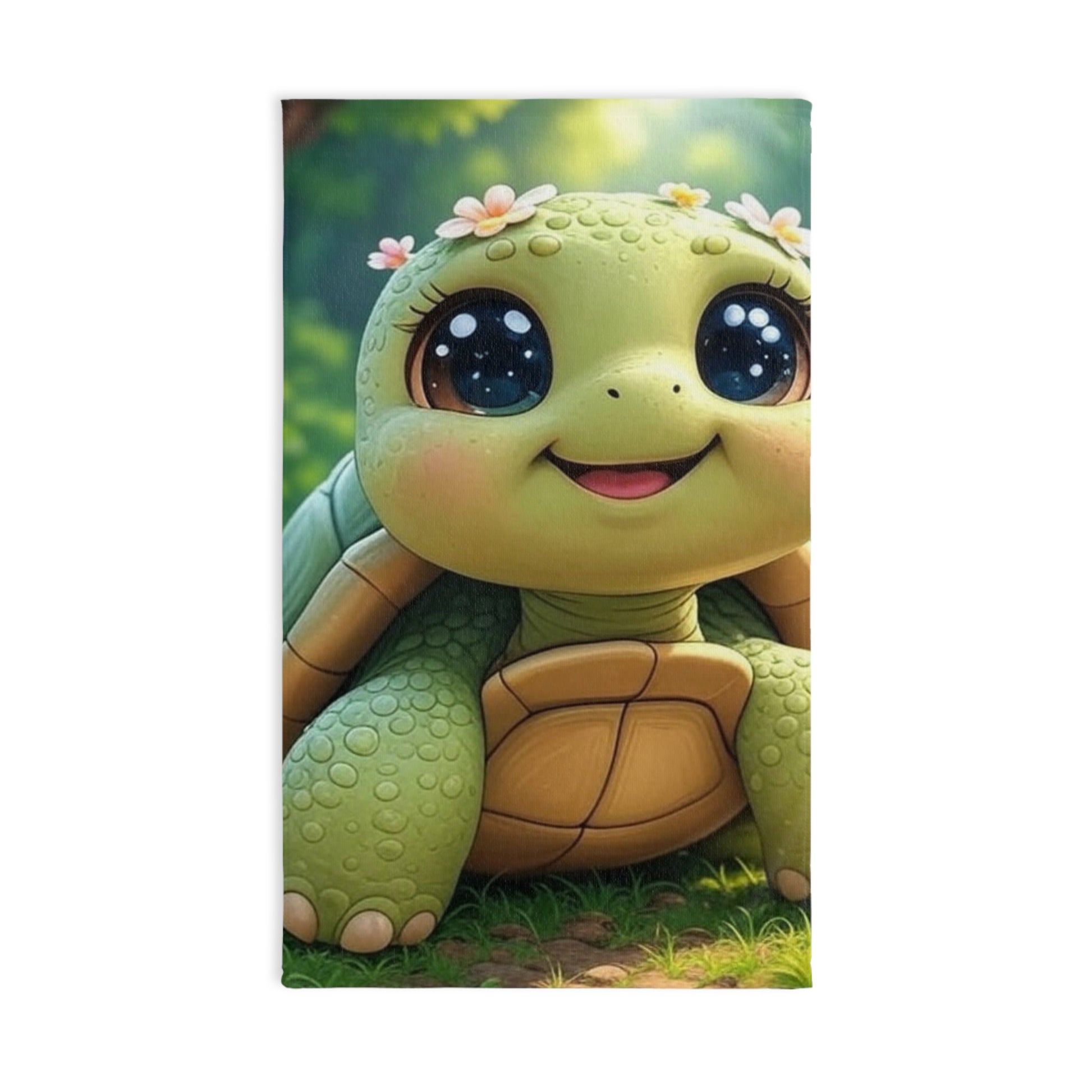 Handtuch mit süßem Schildkrötenmotiv | Weiches Gästehandtuch für Küche und Bad | Geschenkidee für Tierfreunde & Kinder | 40×70 cm