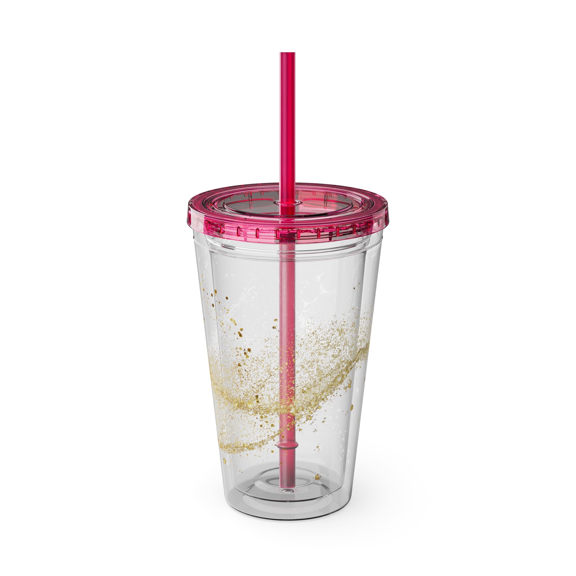 Bunter 16oz Trinkbecher mit Strohhalm doppelwandig und farbenfroh | Geschenkidee | 11 Farben zur Auswahl
