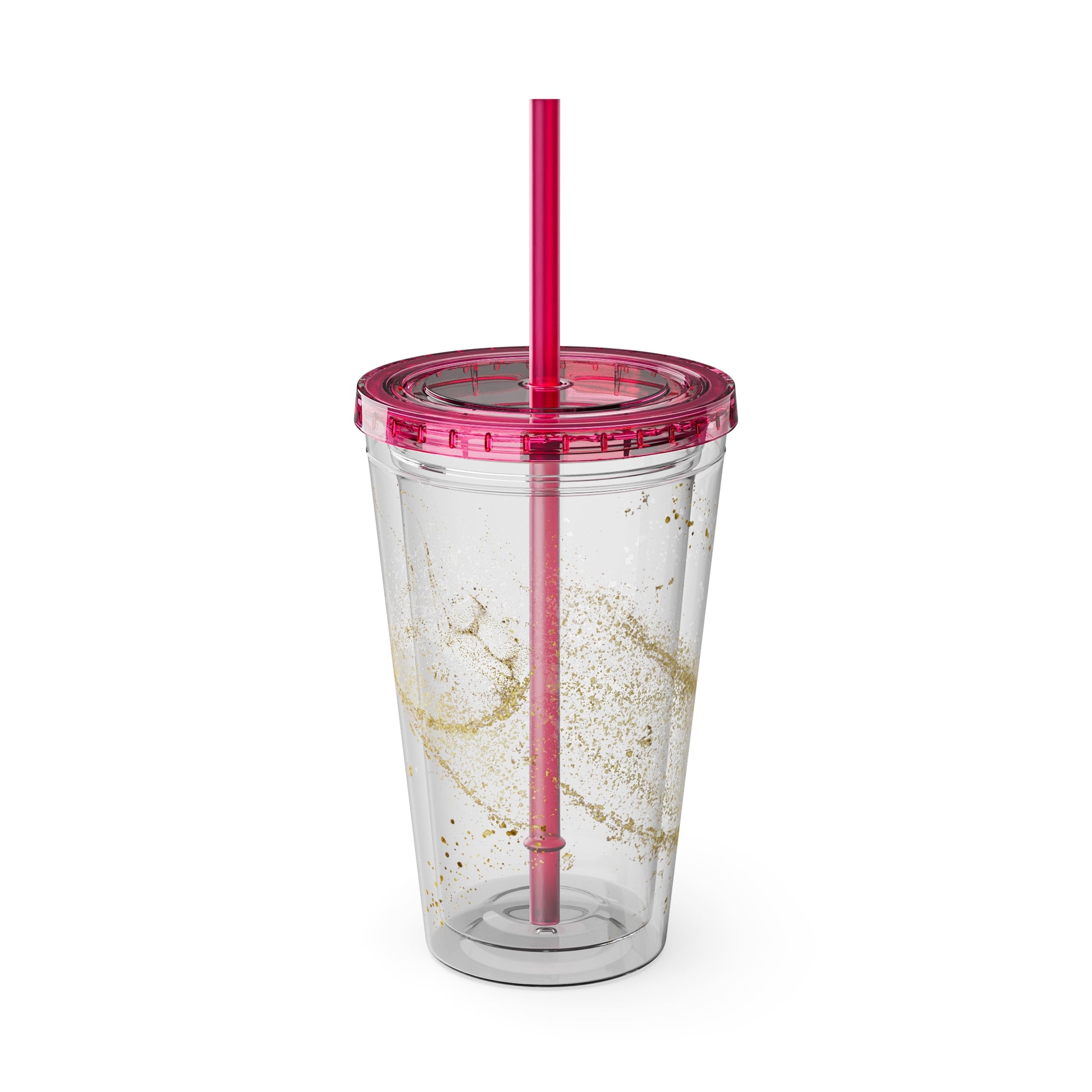 Bunter 16oz Trinkbecher mit Strohhalm doppelwandig und farbenfroh | Geschenkidee | 11 Farben zur Auswahl