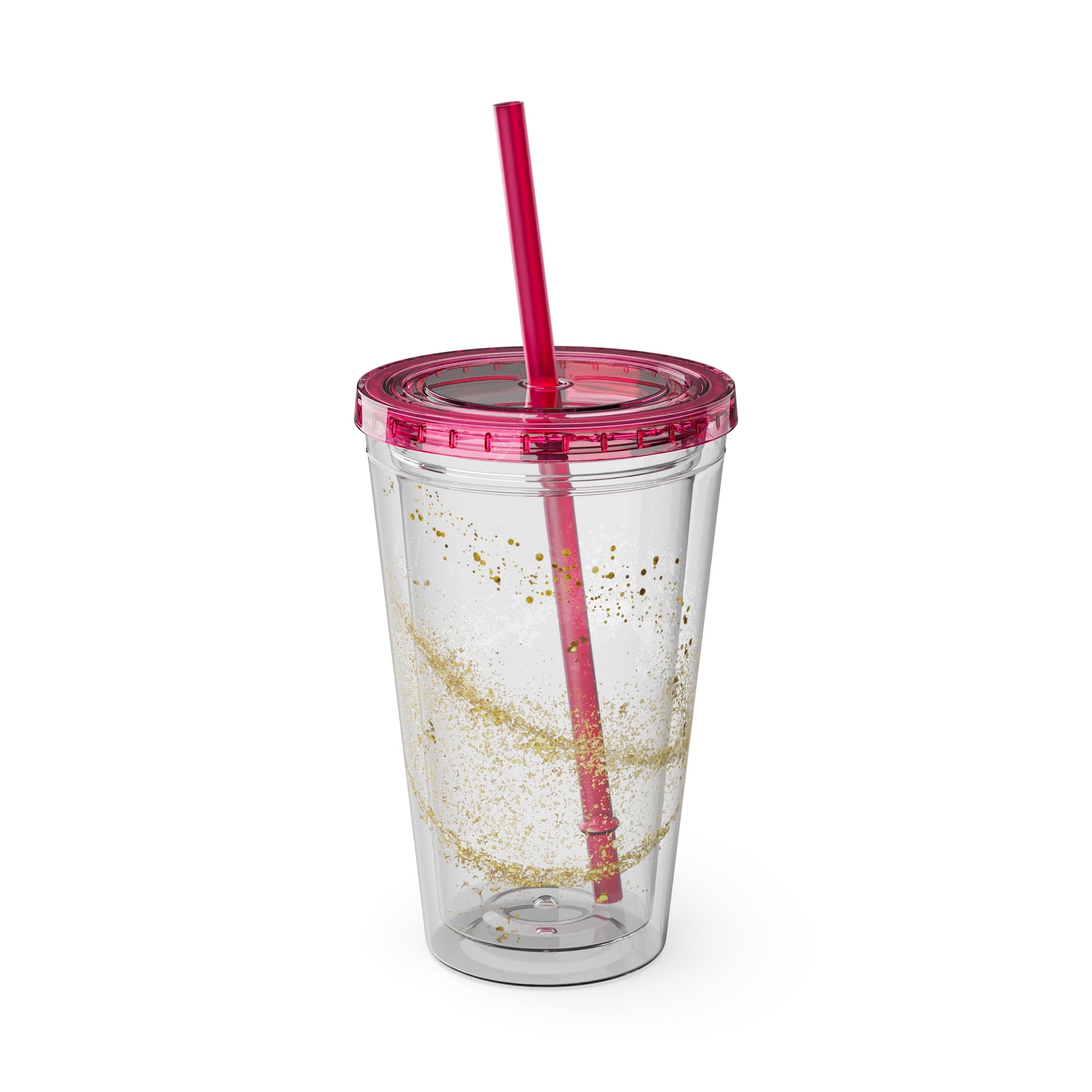 Bunter 16oz Trinkbecher mit Strohhalm doppelwandig und farbenfroh | Geschenkidee | 11 Farben zur Auswahl