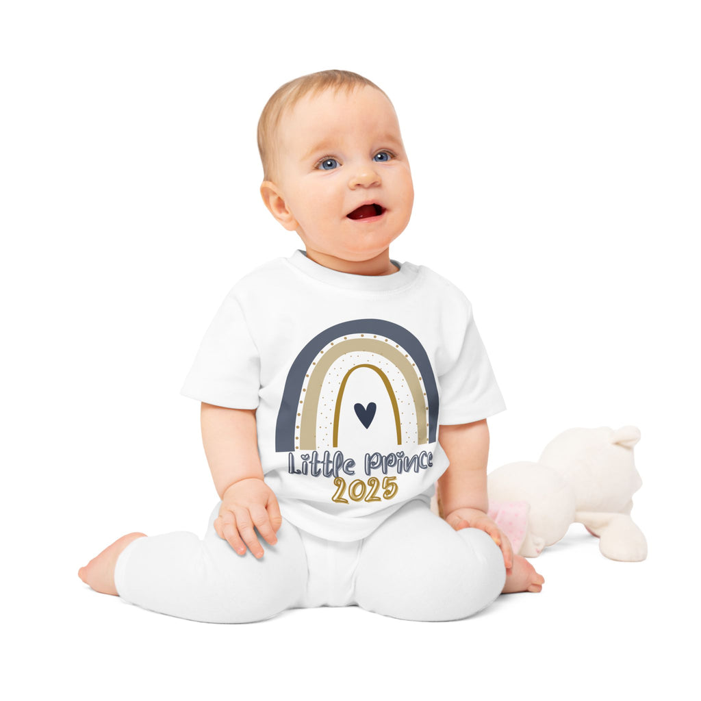 Little Prince Baby T-Shirt - Cute Rainbow Design for Newborn, Birthday Gift, Baby Shower, Toddler Apparel, 2025 Celebrations