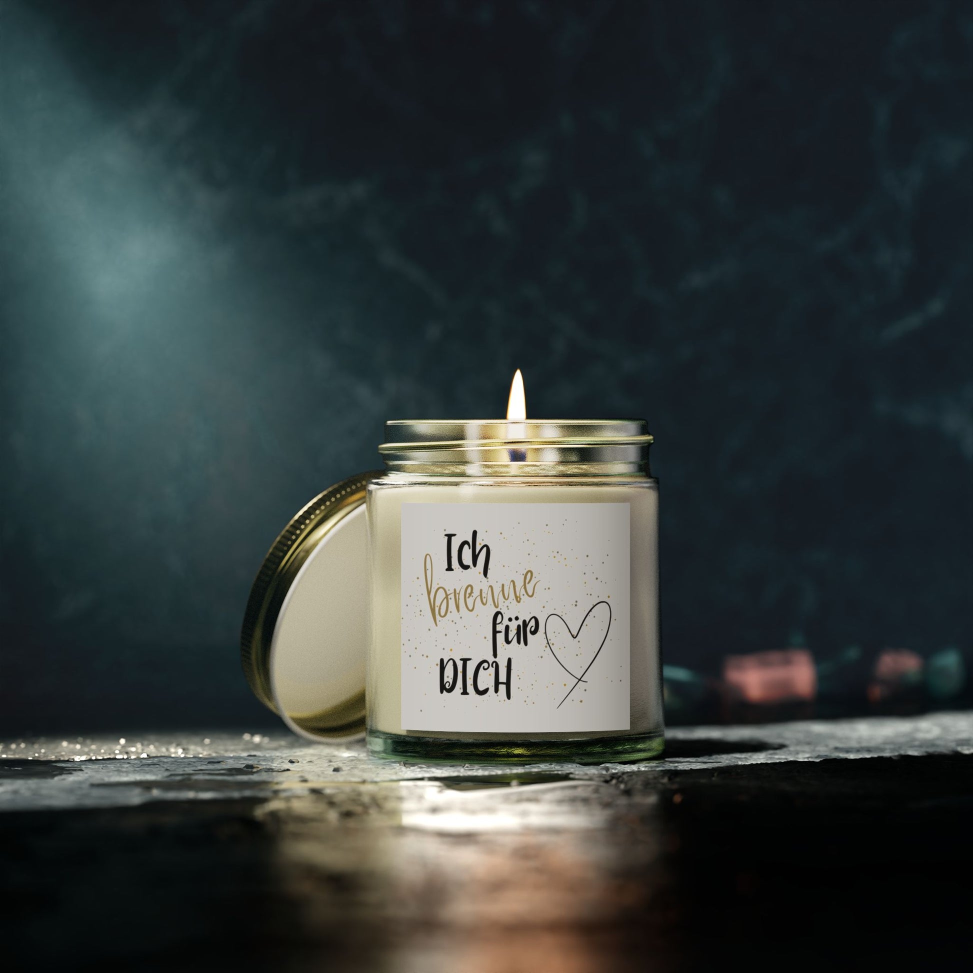 Duftkerze im Glas aus Kokos-Aprikosen-Wachs  Handgegossen u. natürlich |Geschenkidee für Weihnachten & Wellness