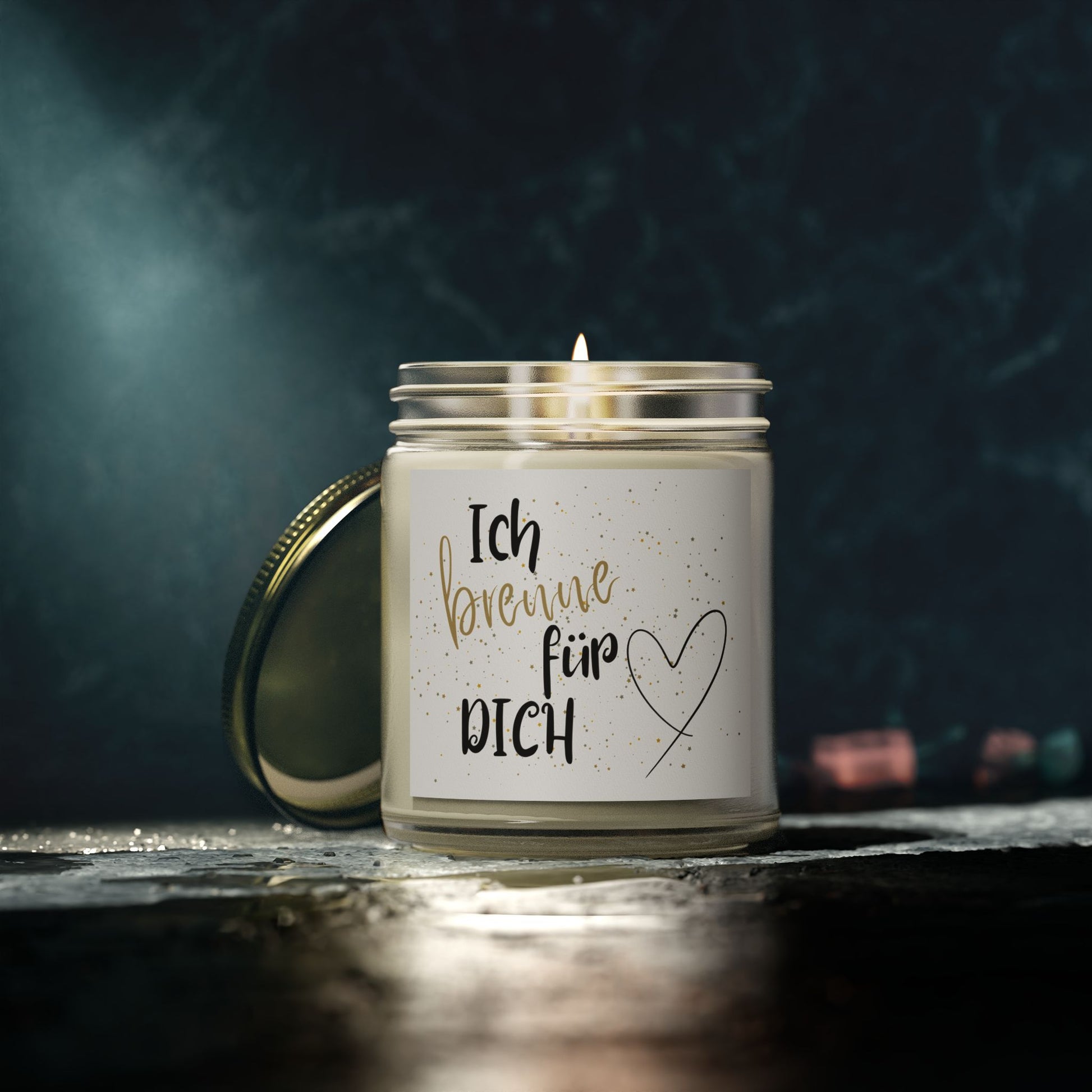 Duftkerze im Glas aus Kokos-Aprikosen-Wachs  Handgegossen u. natürlich |Geschenkidee für Weihnachten & Wellness