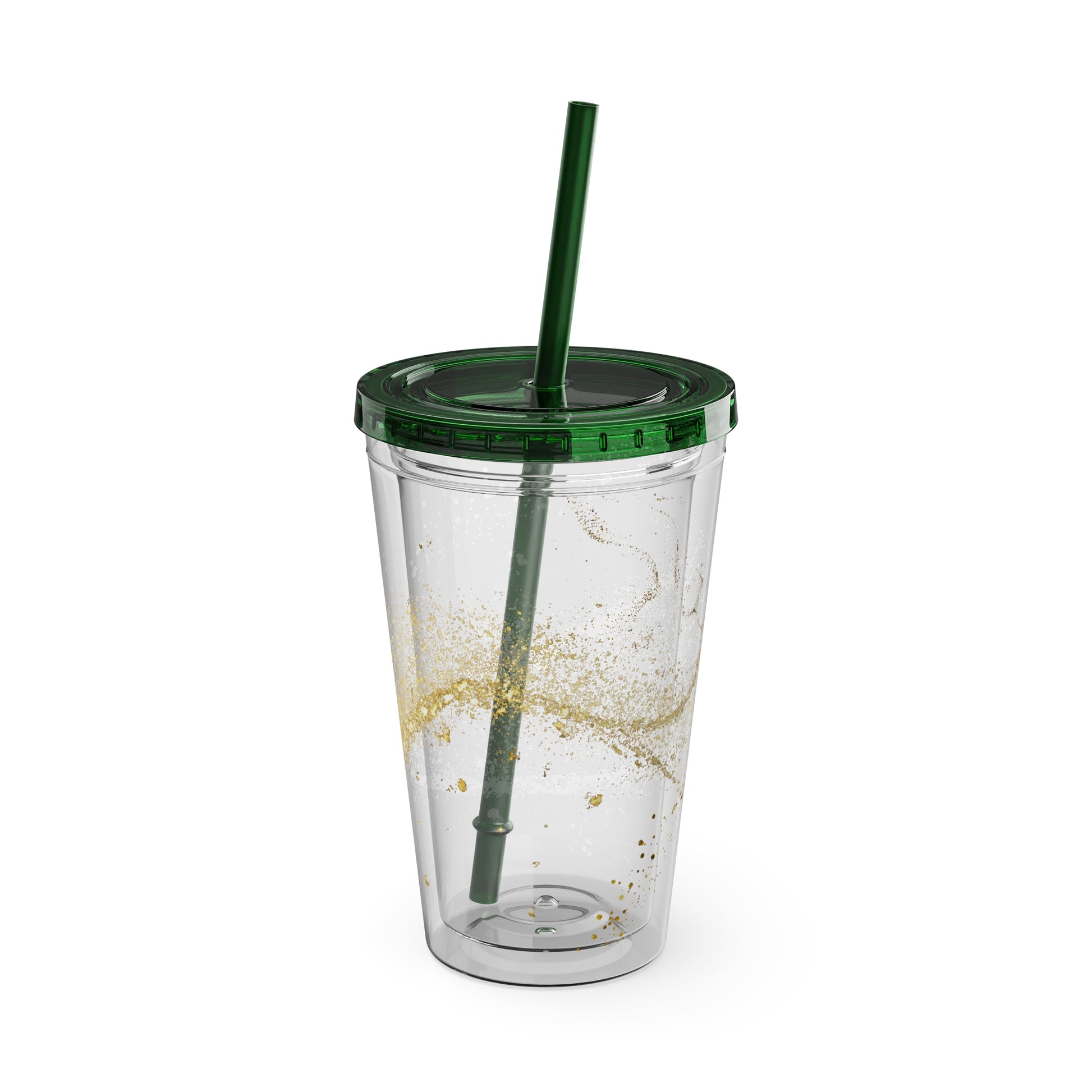 Bunter 16oz Trinkbecher mit Strohhalm  doppelwandig und farbenfroh | Geschenkidee | 11 Farben zur Auswahl