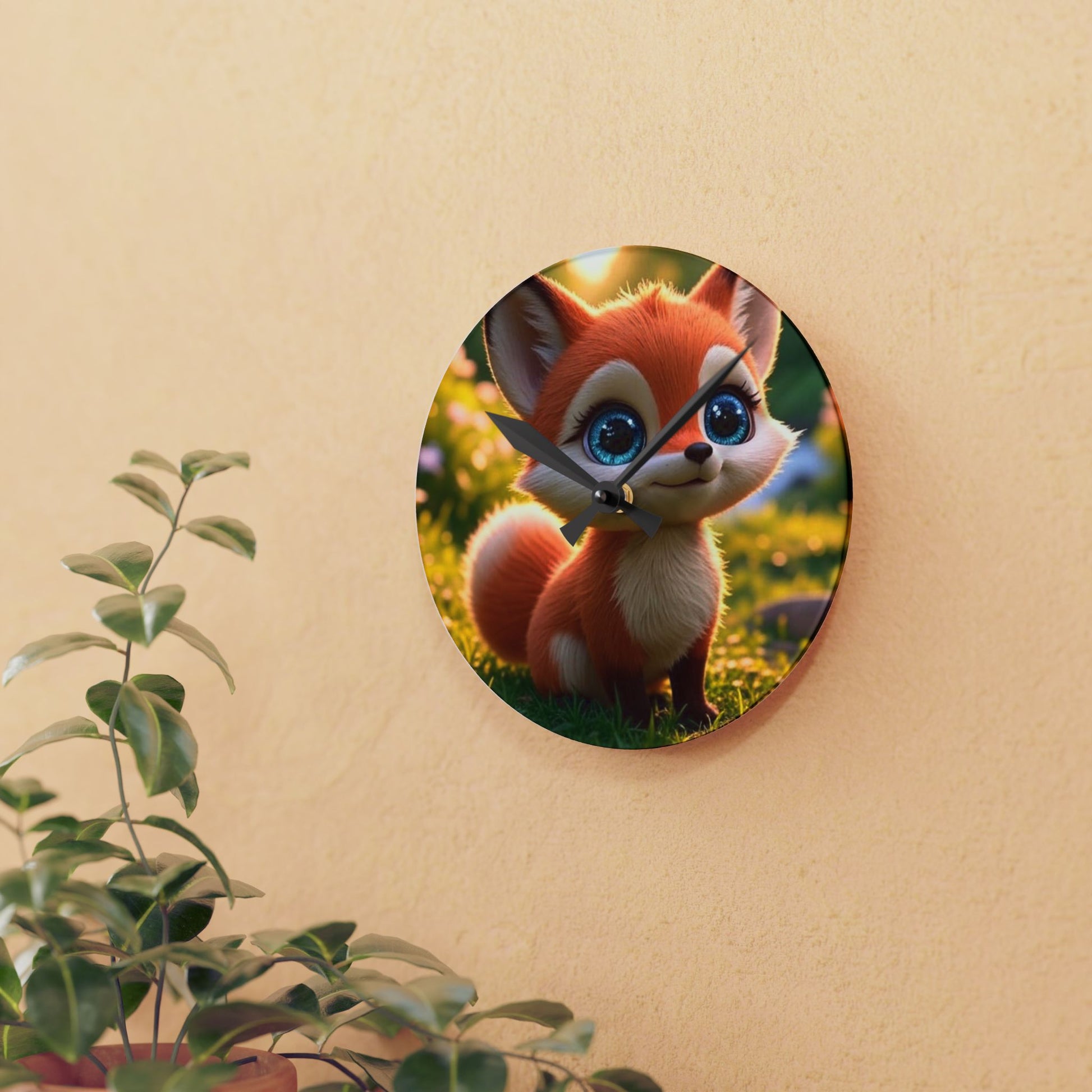 Bunte Acryl-Wanduhr für Kinderzimmer u. Wohnbereich | Rund oder quadratisch | Fröhliches Design | Geschenkidee für Kinder u. Familien