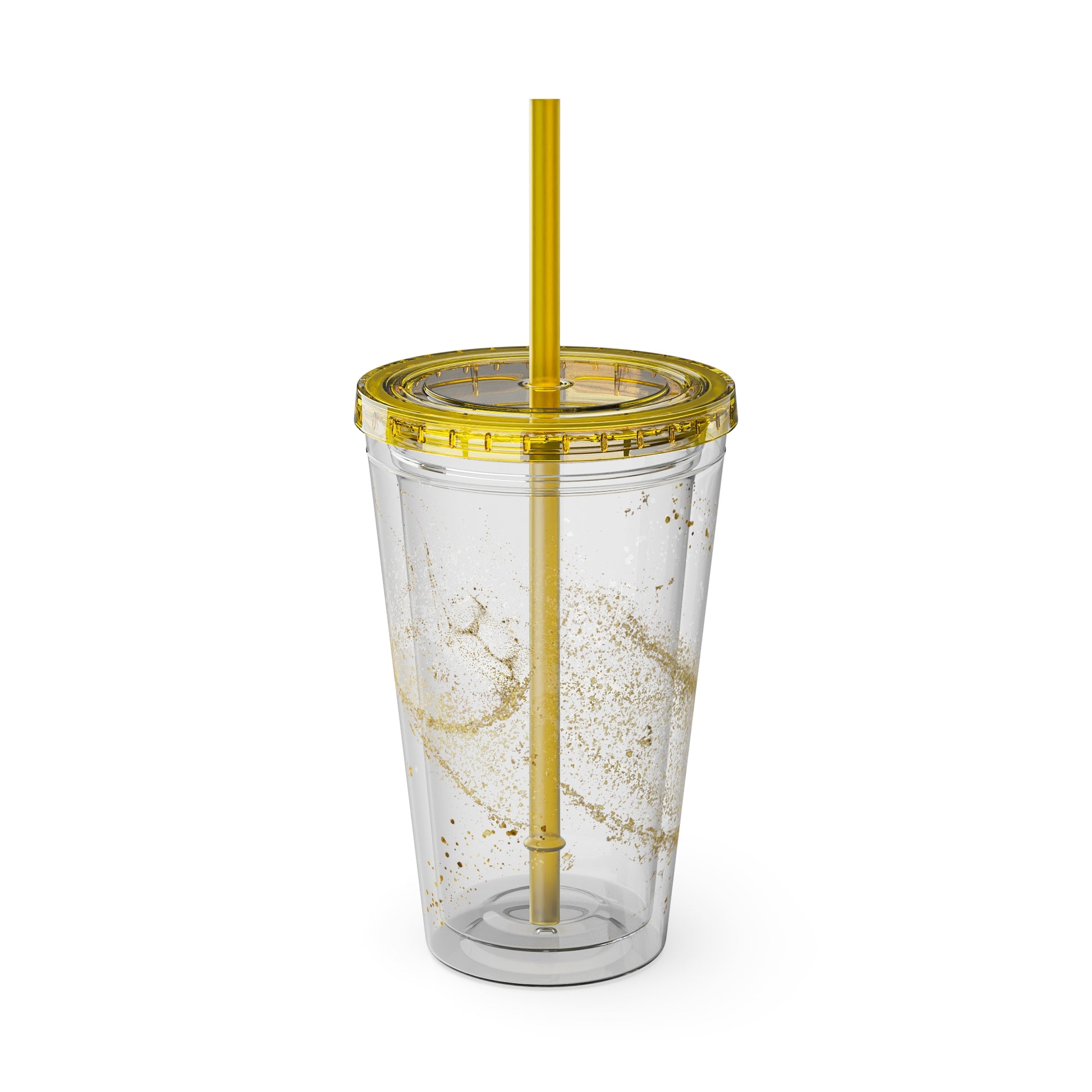 Bunter 16oz Trinkbecher mit Strohhalm  doppelwandig und farbenfroh | Geschenkidee | 11 Farben zur Auswahl
