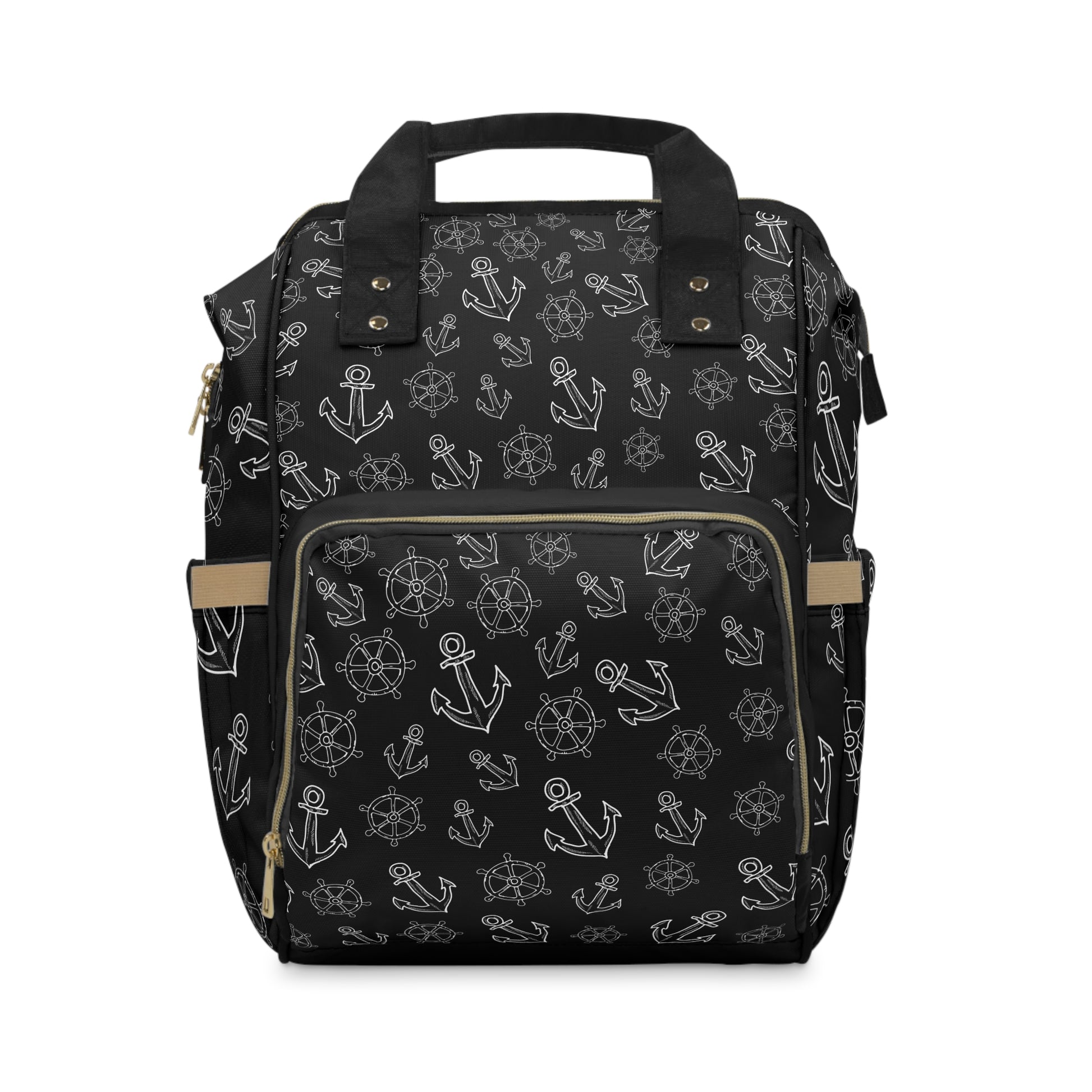 Nautischer Familienrucksack Elternrucksack mit Anker-Muster | Stylisch & durchdacht für unterwegs