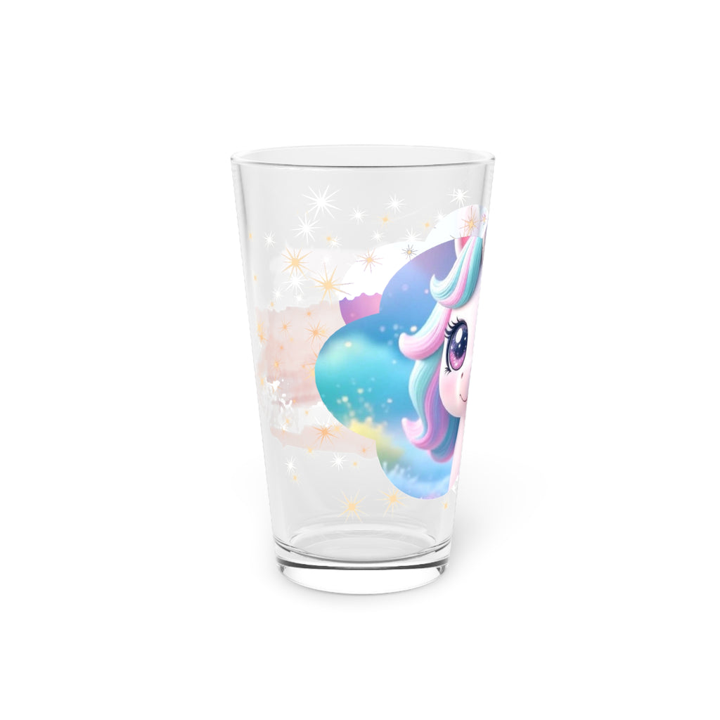 Pint Glas mit Einhorn | Trinkglas 16oz | Geschenk für Einhorn-Fans | Verspieltes Glas BPA-frei | Magischer Becher für jeden Tag