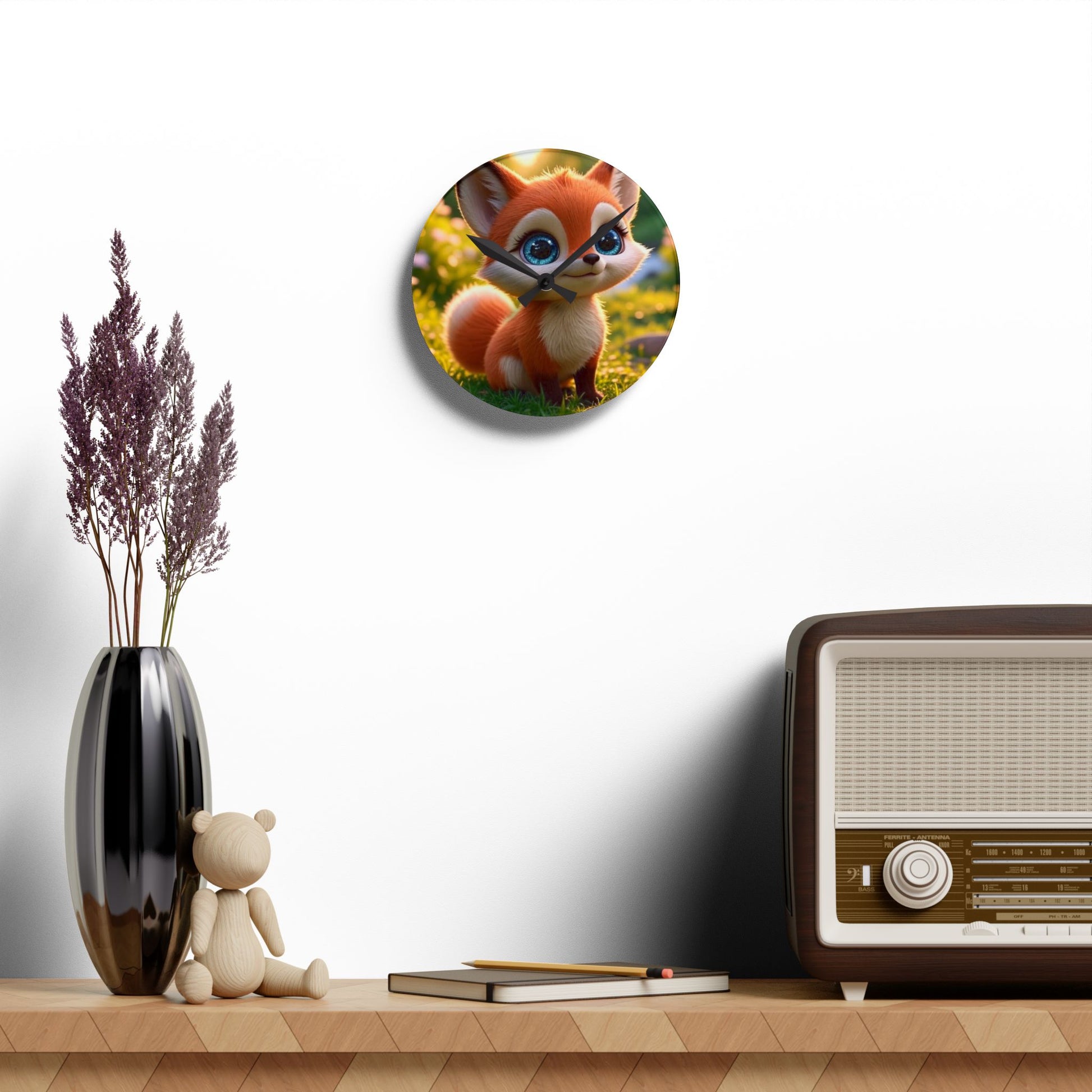 Bunte Acryl-Wanduhr für Kinderzimmer u. Wohnbereich | Rund oder quadratisch | Fröhliches Design | Geschenkidee für Kinder u. Familien