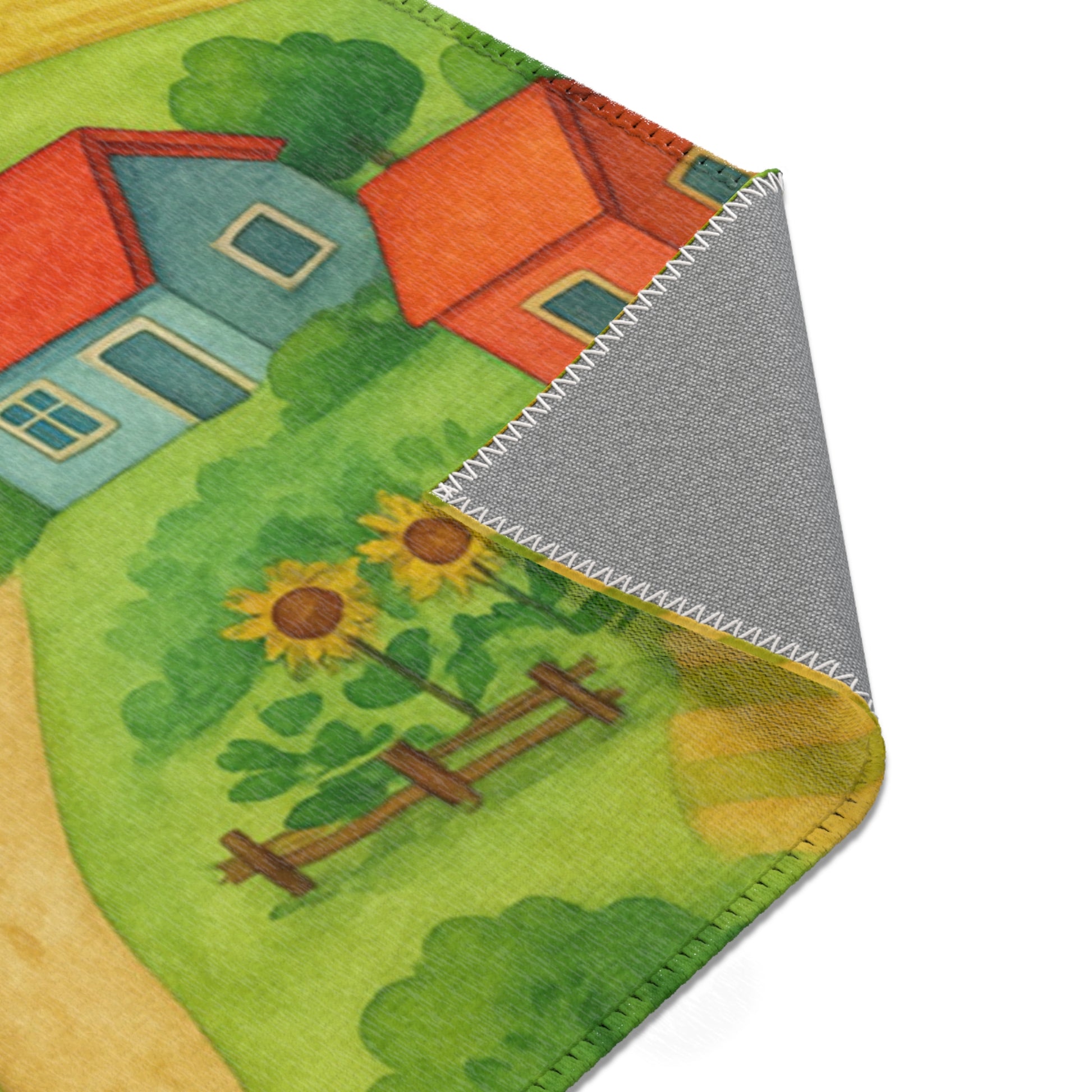 Bunter Teppich für Wohn- und Kinderzimmer  weicher Spielteppich mit farbenfrohem Design  gemütliche Deko für Zuhause & Spielbereich