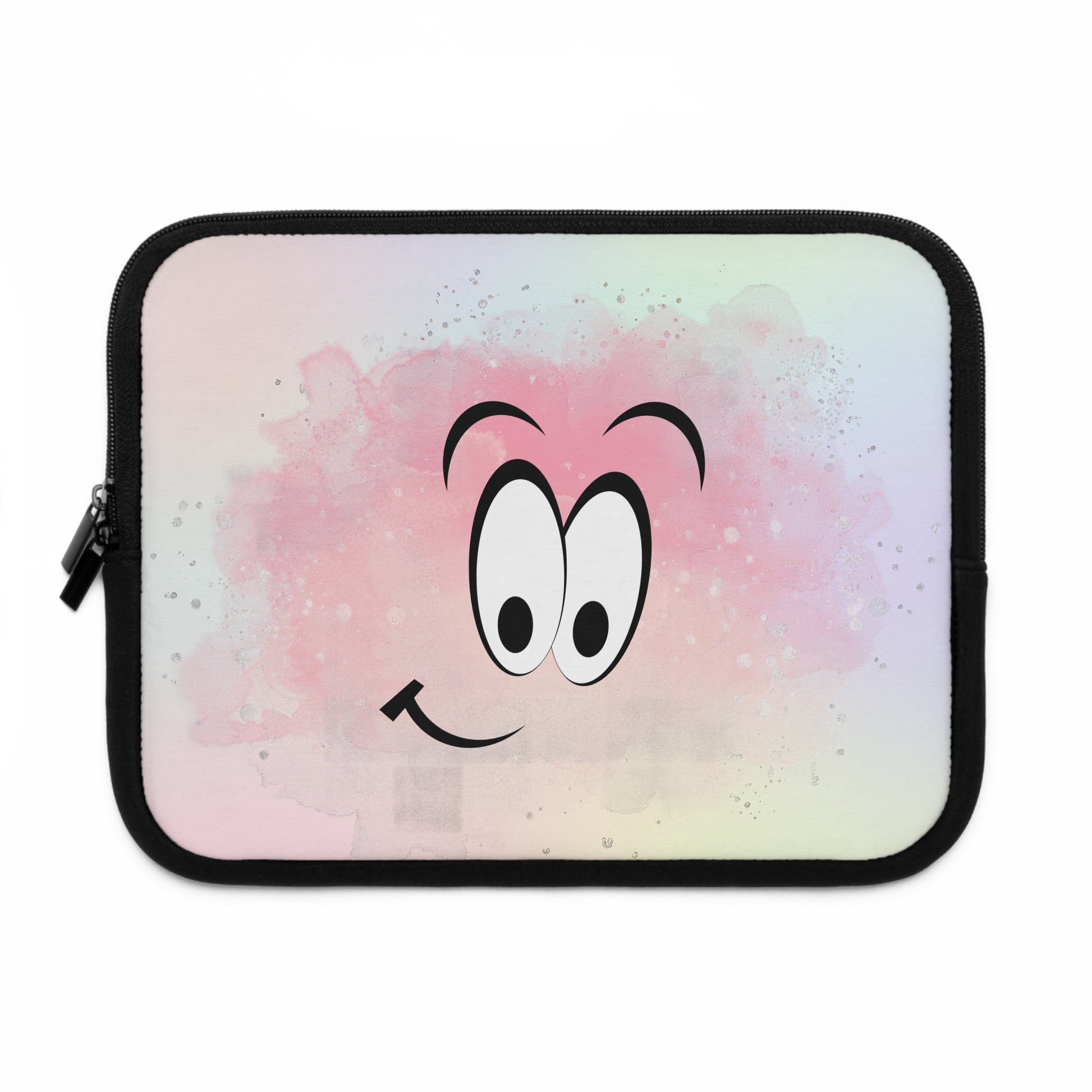 Laptop Hülle Notebook Tasche mit Smiley und pastell Farben gut geschützt und schönes Design zugleich Geschenkidee für Sie und Ihn