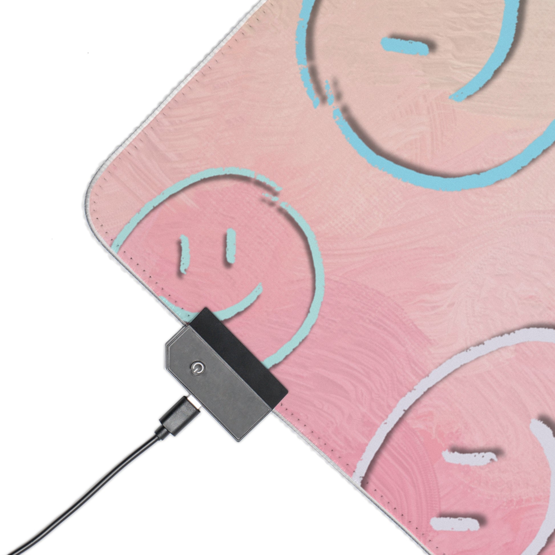 LED Gaming Mauspad "Keep Smiling" | RGB Beleuchtung | rutschfest | Geschenk für Gamer | Gaming Zubehör | Gute-Laune-Design