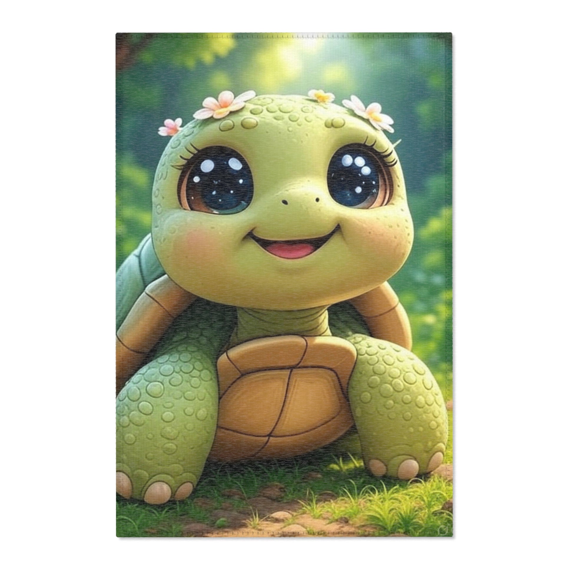 Kinderzimmer Teppich mit süßer Schildkröte | Weicher Spielteppich | Ideal für Babyzimmer, Spielbereich oder Geschenk zur Geburt