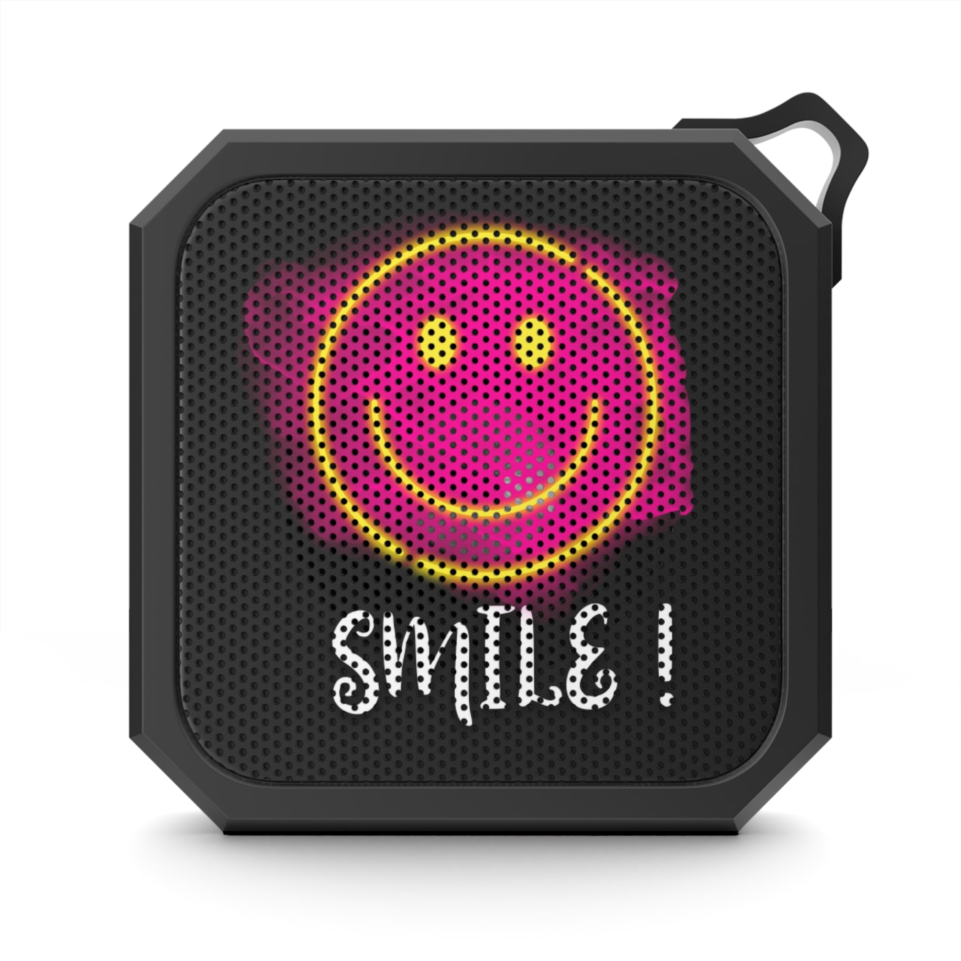 Outdoor Bluetooth Lautsprecher mit Smiley  Wasserfest u.  kraftvoll | Perfekt für Strand, Garten u. Abenteuer