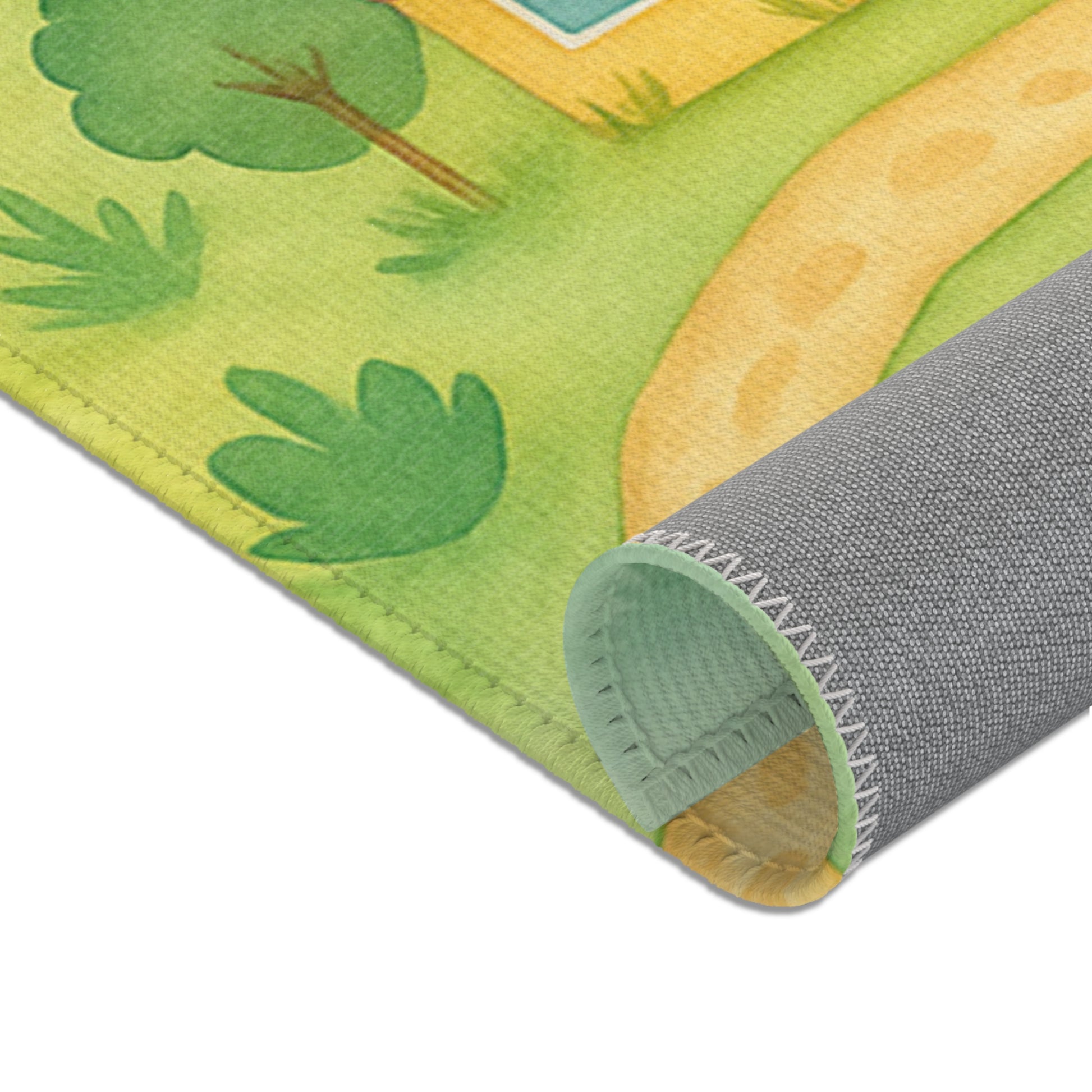 Teppich mit Landschaftsmotiv  weicher Spielteppich mit Landschaft Design  ideal für Kinderzimmer, Wohnzimmer und Spielzimmer