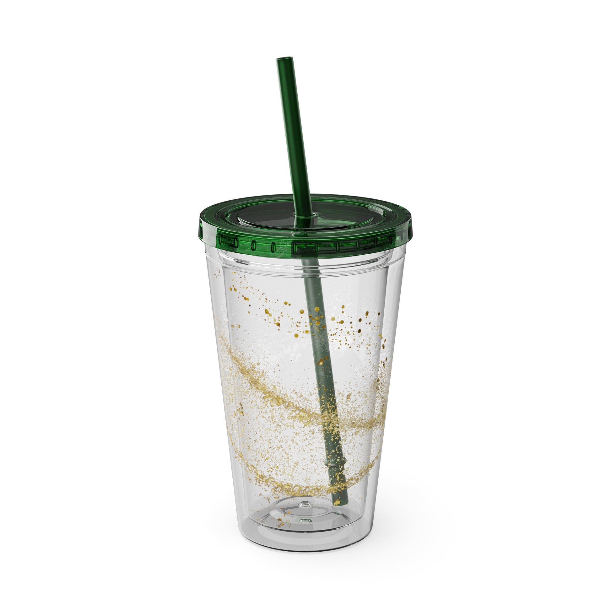 Bunter 16oz Trinkbecher mit Strohhalm  doppelwandig und farbenfroh | Geschenkidee | 11 Farben zur Auswahl