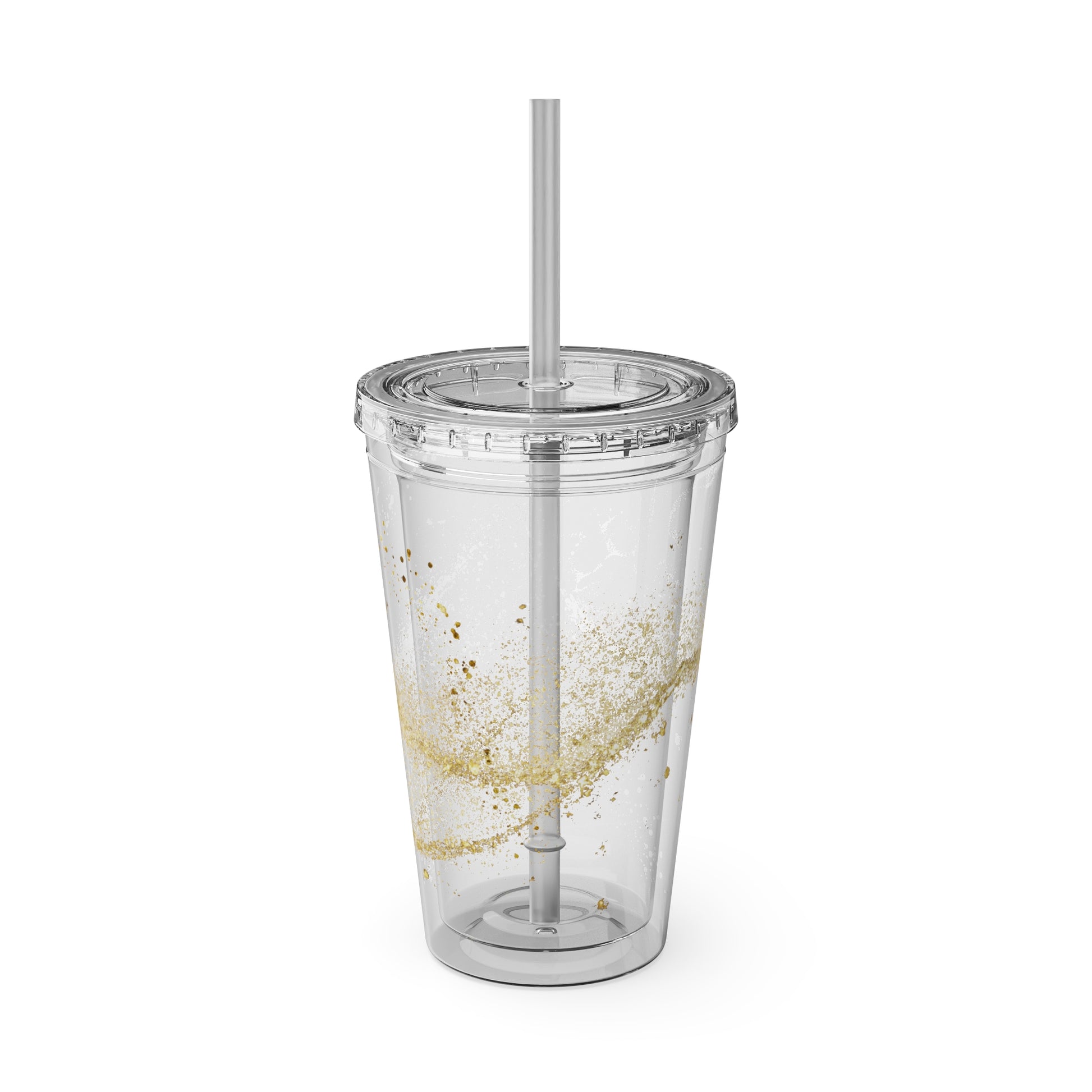 Bunter 16oz Trinkbecher mit Strohhalm  doppelwandig und farbenfroh | Geschenkidee | 11 Farben zur Auswahl