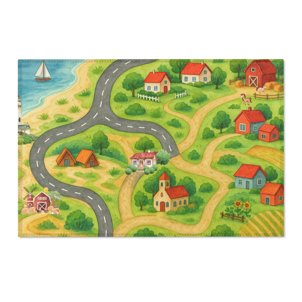 Bunter Teppich für Wohn- und Kinderzimmer  weicher Spielteppich mit farbenfrohem Design  gemütliche Deko für Zuhause & Spielbereich