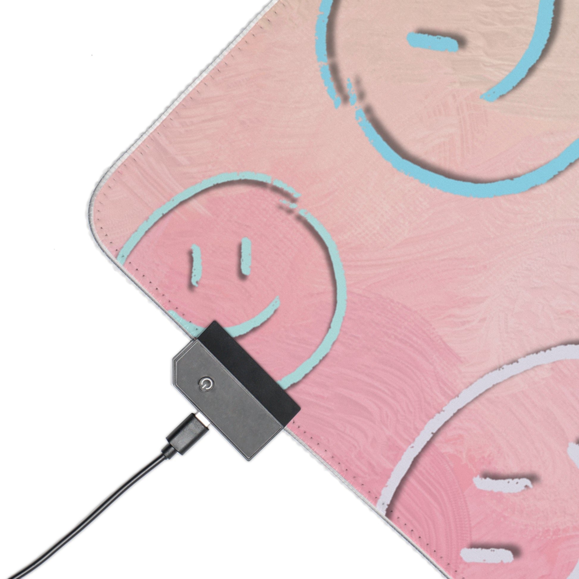 LED Gaming Mauspad "Keep Smiling" | RGB Beleuchtung | rutschfest | Geschenk für Gamer | Gaming Zubehör | Gute-Laune-Design