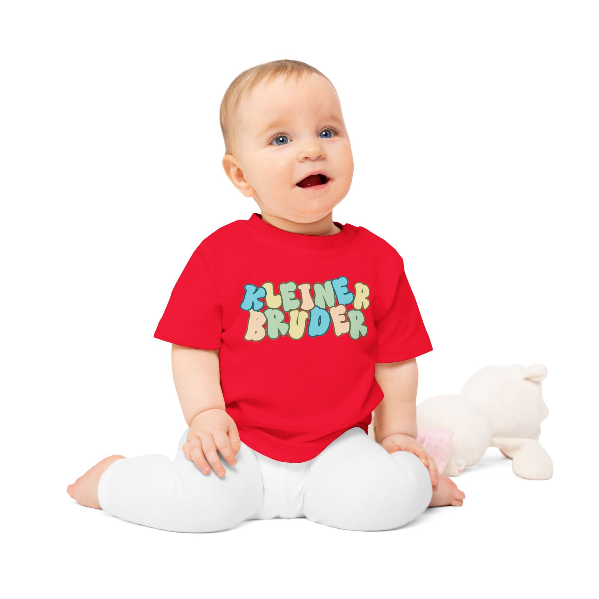 Colorful Baby T-Shirt - 'KLEINER BRUDER' Design for Little Brothers, Cute Gift, Toddler Clothing, Baby Shower Gift, Fun and Playful Wear