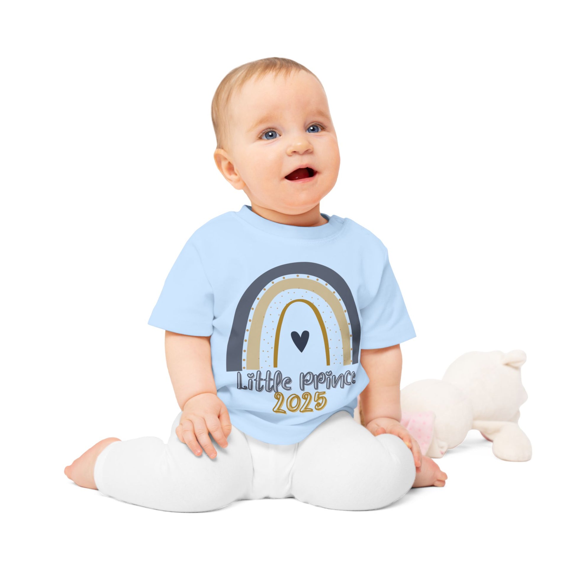 Little Prince Baby T-Shirt - Cute Rainbow Design for Newborn, Birthday Gift, Baby Shower, Toddler Apparel, 2025 Celebrations