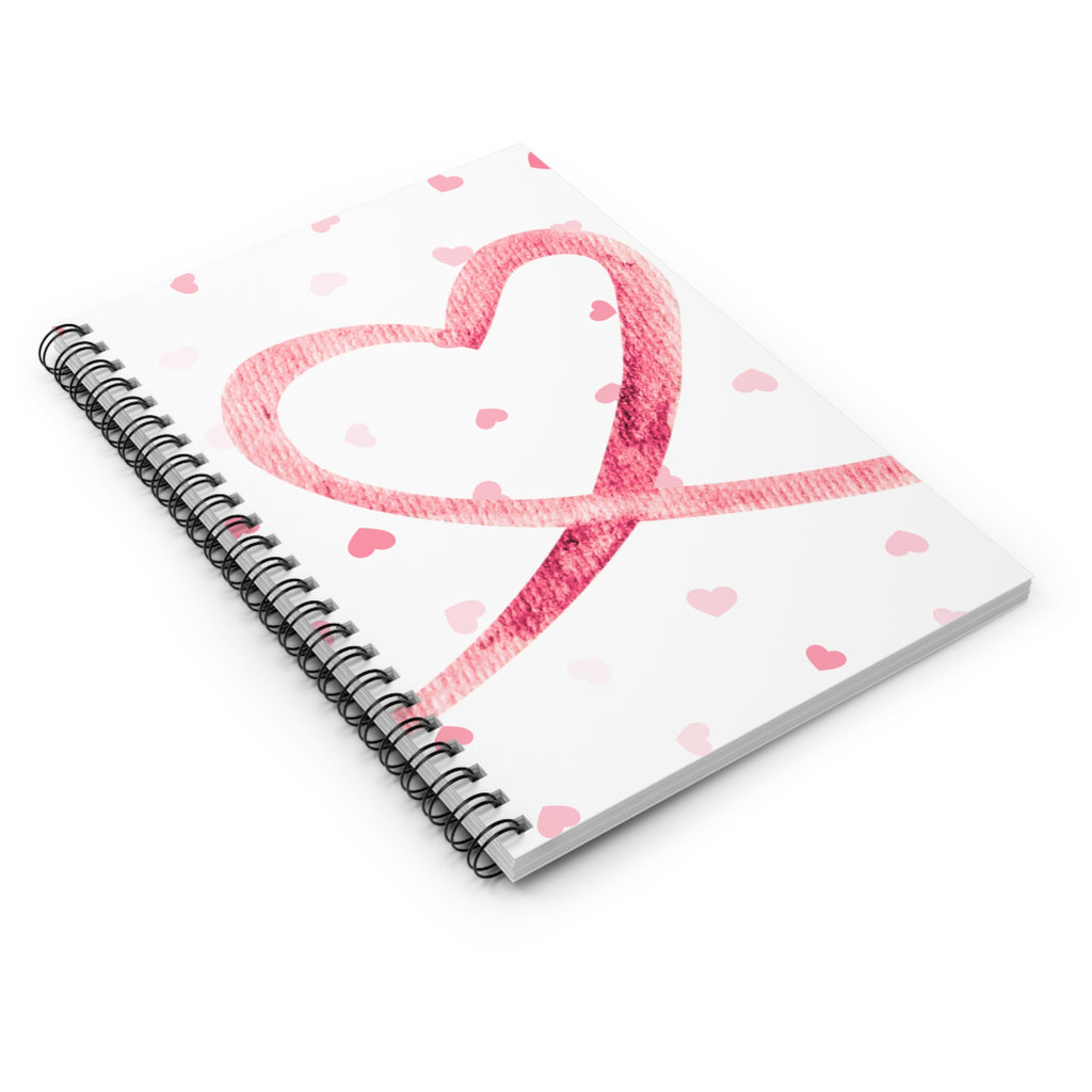 Spiral-Notizbuch mit Herz | Liniertes Notizheft 6x8" | Geschenk zum Valentinstag u. Geburtstag | Kreatives Tagebuch