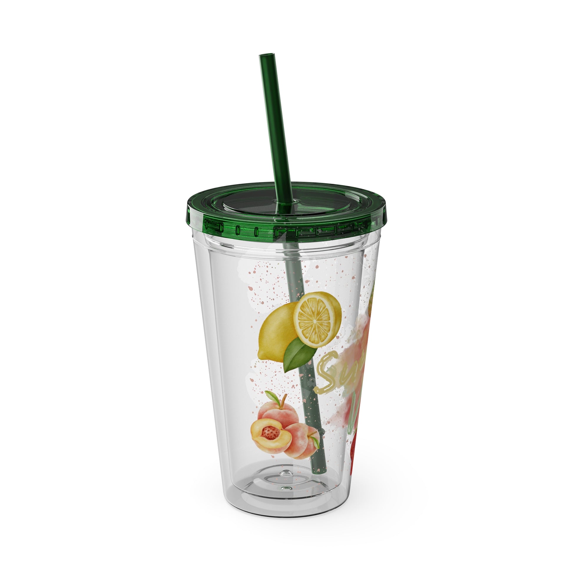 Sunsplash Tumbler  Bunter 16oz Sommerbecher mit Strohhalm | Doppelwandig & BPA-frei |Perfekt für Strand, Picknick u. Geschenke