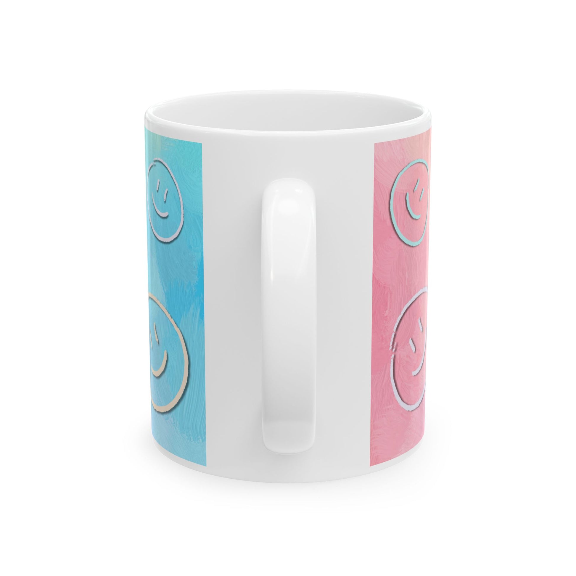 Smiley Keramiktasse 11oz / 15oz | Gute-Laune Tasse mit Gesicht | Geschenkidee für Freund*innen u. Familie Spülmaschinenfest