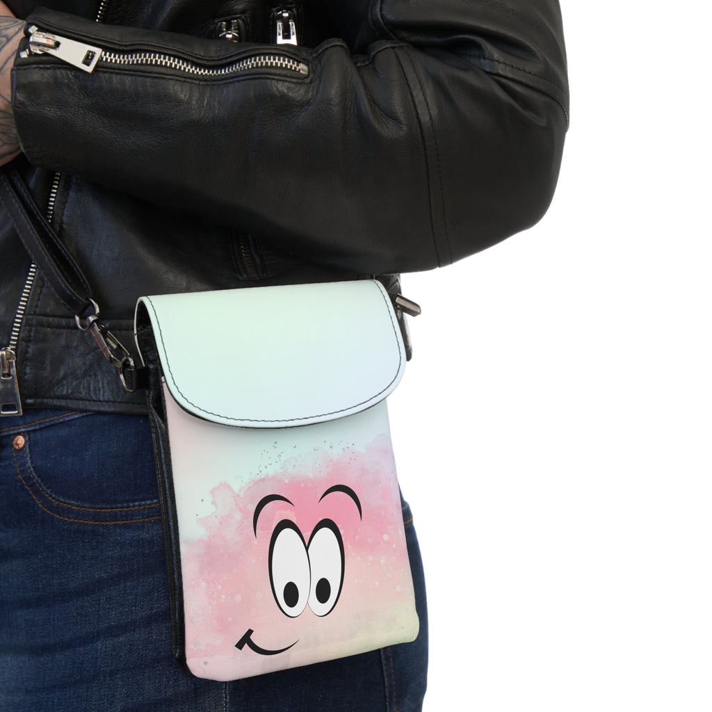 Pastellfarbene Smiley-Tasche  Mini Crossbody für Handy und Co. | Leicht und bunt | Geschenkidee für Mädchen und Frauen