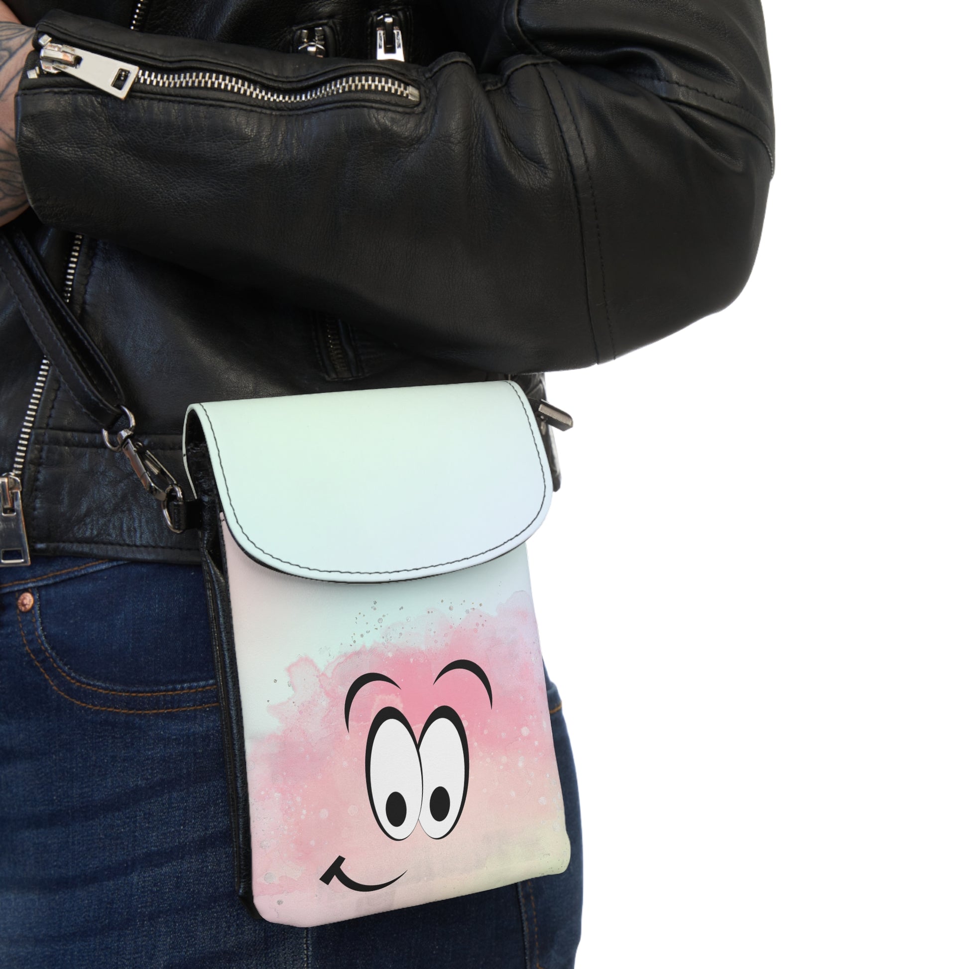 Pastellfarbene Smiley-Tasche  Mini Crossbody für Handy und Co. | Leicht und bunt | Geschenkidee für Mädchen und Frauen