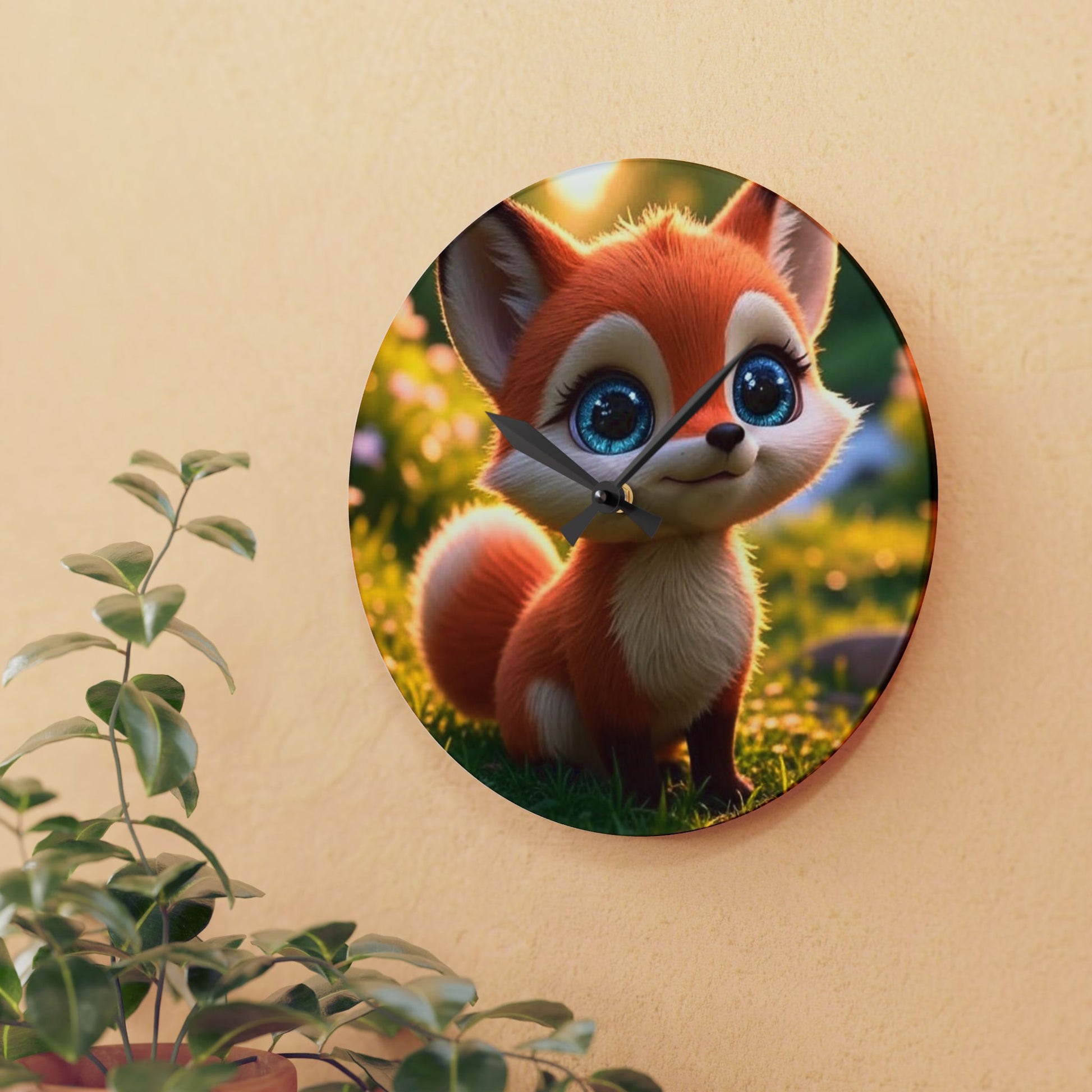 Bunte Acryl-Wanduhr für Kinderzimmer u. Wohnbereich | Rund oder quadratisch | Fröhliches Design | Geschenkidee für Kinder u. Familien