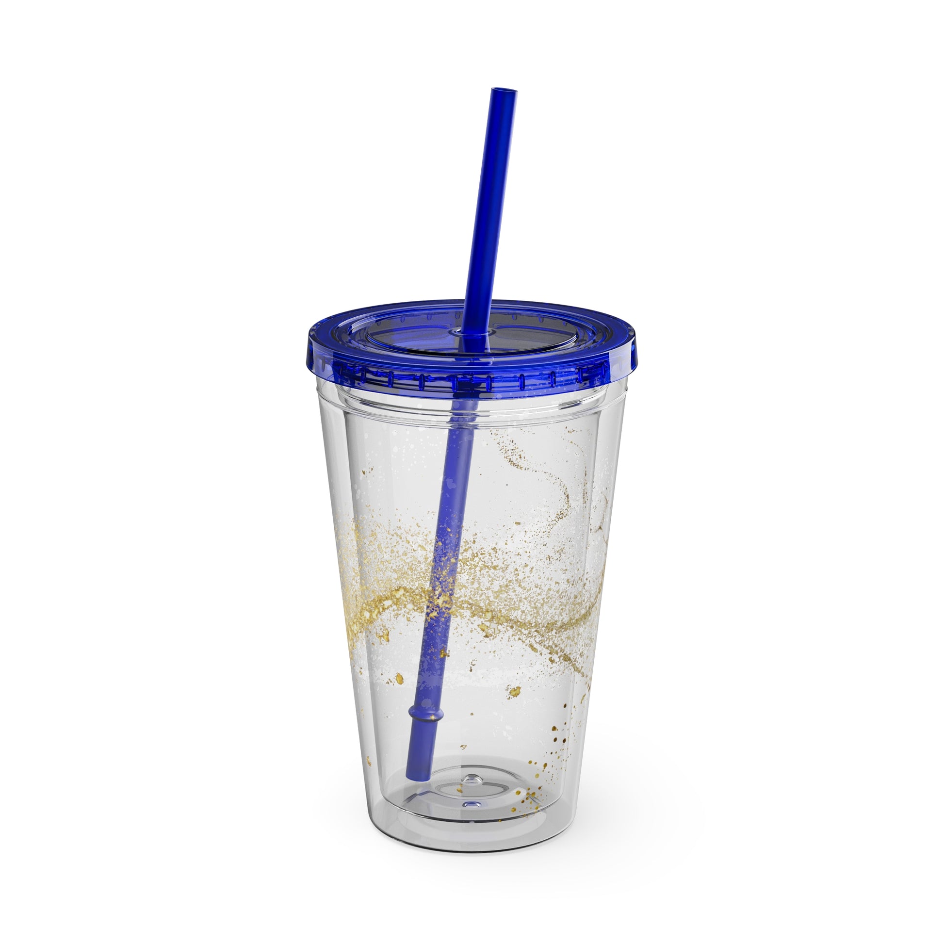 Bunter 16oz Trinkbecher mit Strohhalm  doppelwandig und farbenfroh | Geschenkidee | 11 Farben zur Auswahl