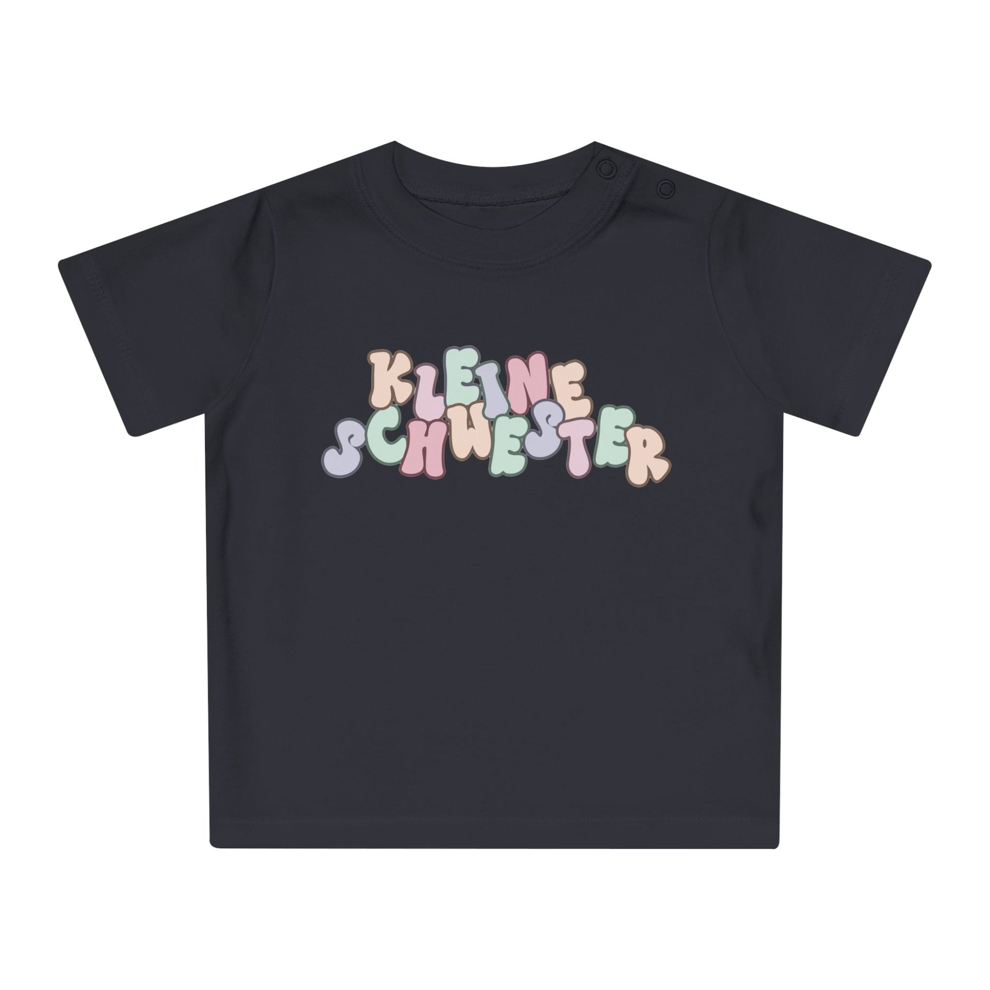 Colorful "Kleine Schwester" Baby T-Shirt, Cute Infant Tee, Birthday Gift for Sister, Baby Shower Item, Adorable Kids Apparel