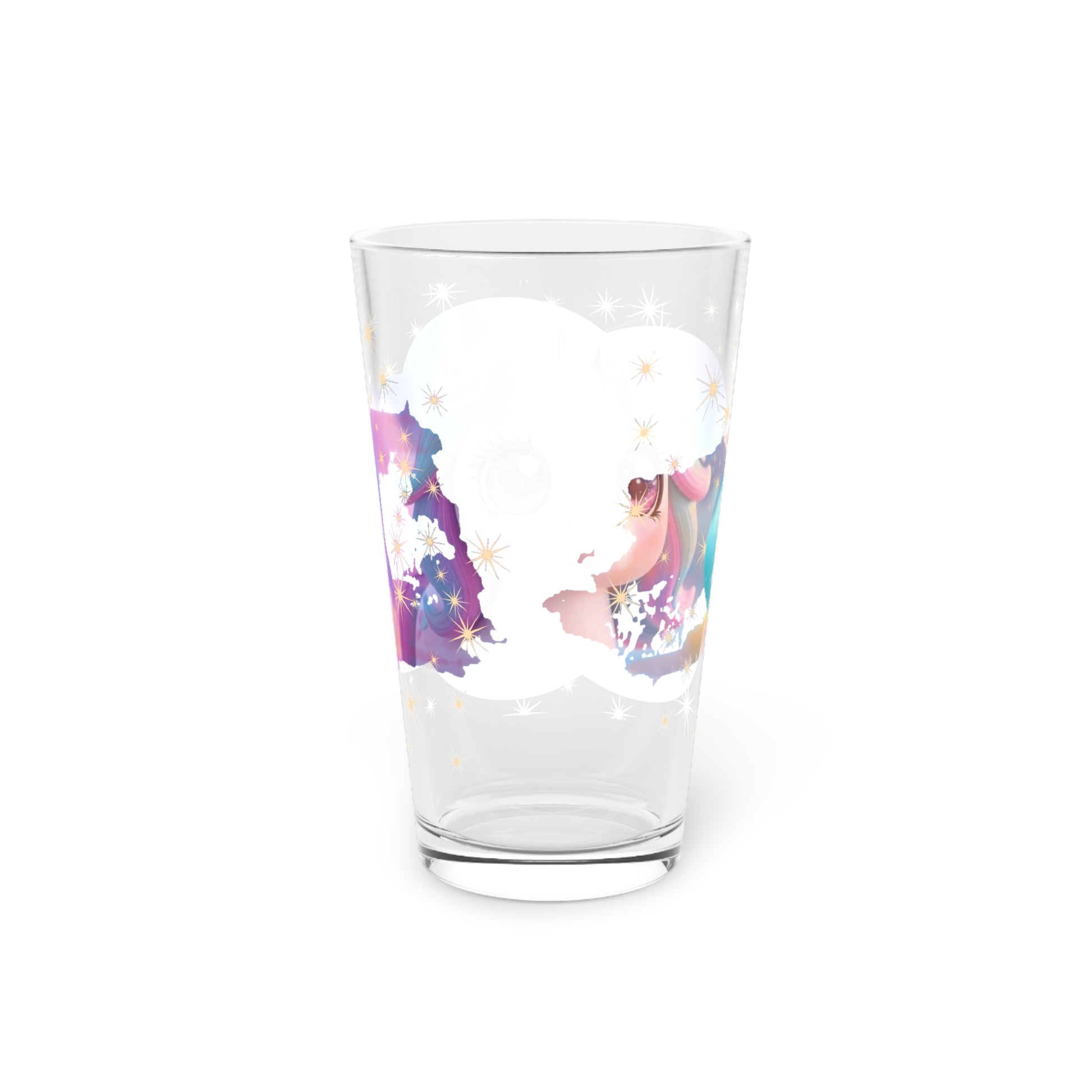 Pint Glas mit Einhorn | Trinkglas 16oz | Geschenk für Einhorn-Fans | Verspieltes Glas BPA-frei | Magischer Becher für jeden Tag