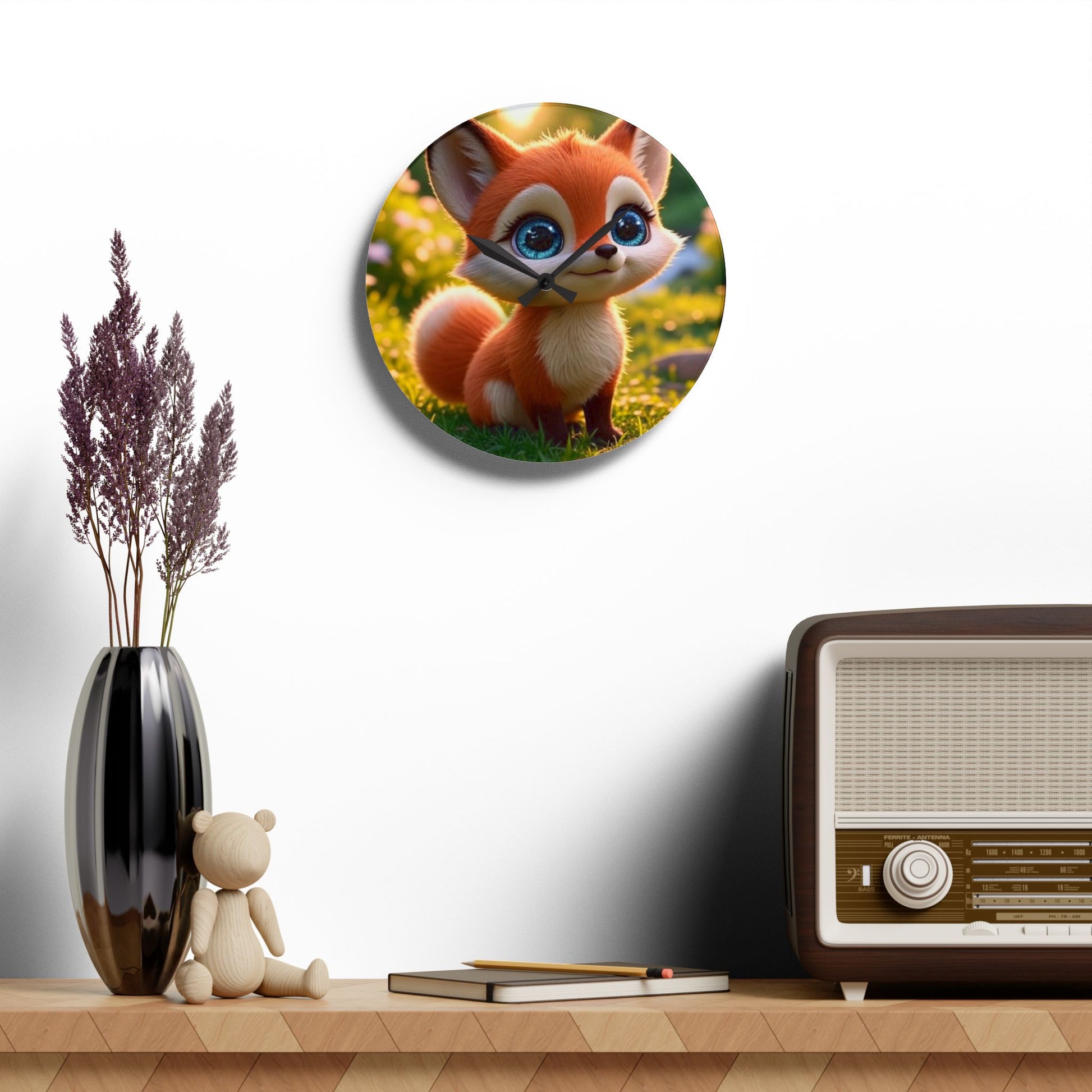 Bunte Acryl-Wanduhr für Kinderzimmer u. Wohnbereich | Rund oder quadratisch | Fröhliches Design | Geschenkidee für Kinder u. Familien