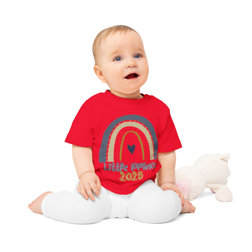 Little Prince Baby T-Shirt - Cute Rainbow Design for Newborn, Birthday Gift, Baby Shower, Toddler Apparel, 2025 Celebrations