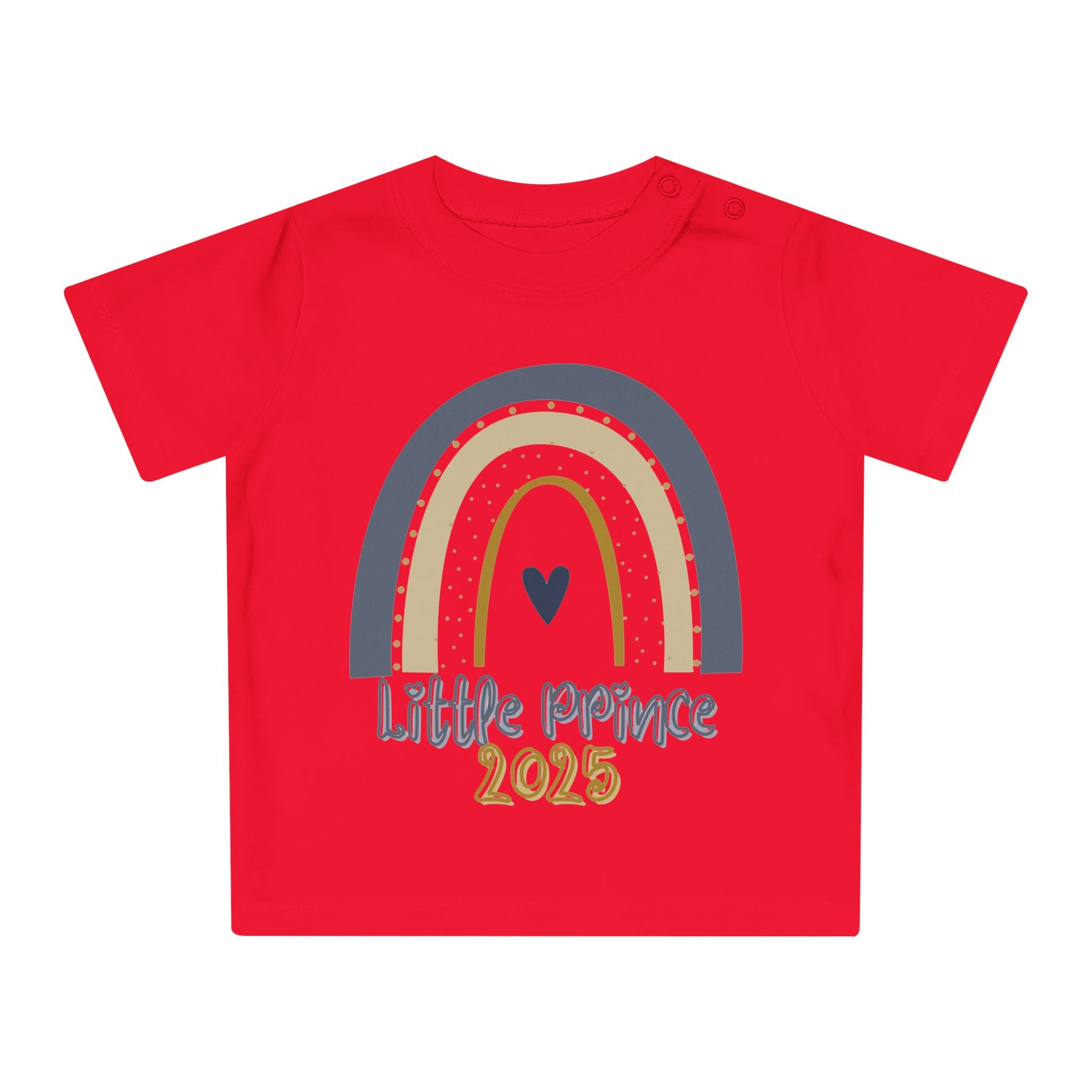 Little Prince Baby T-Shirt - Cute Rainbow Design for Newborn, Birthday Gift, Baby Shower, Toddler Apparel, 2025 Celebrations