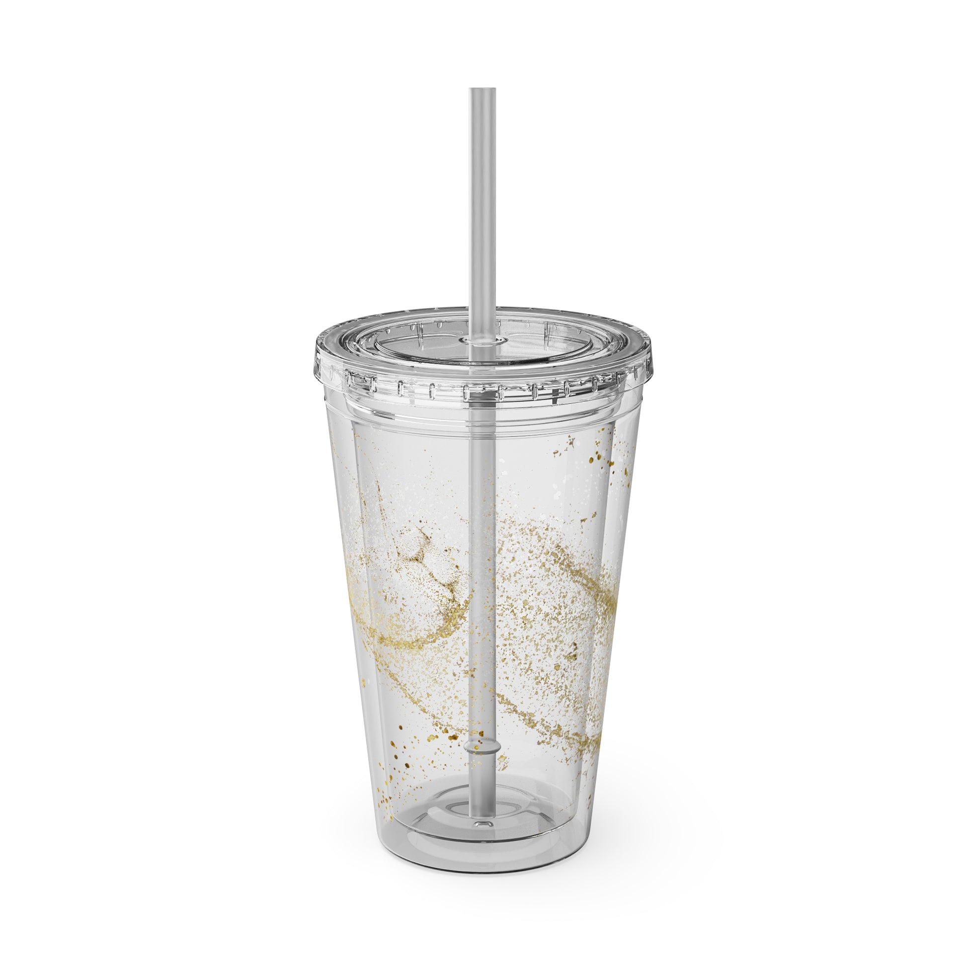 Bunter 16oz Trinkbecher mit Strohhalm  doppelwandig und farbenfroh | Geschenkidee | 11 Farben zur Auswahl