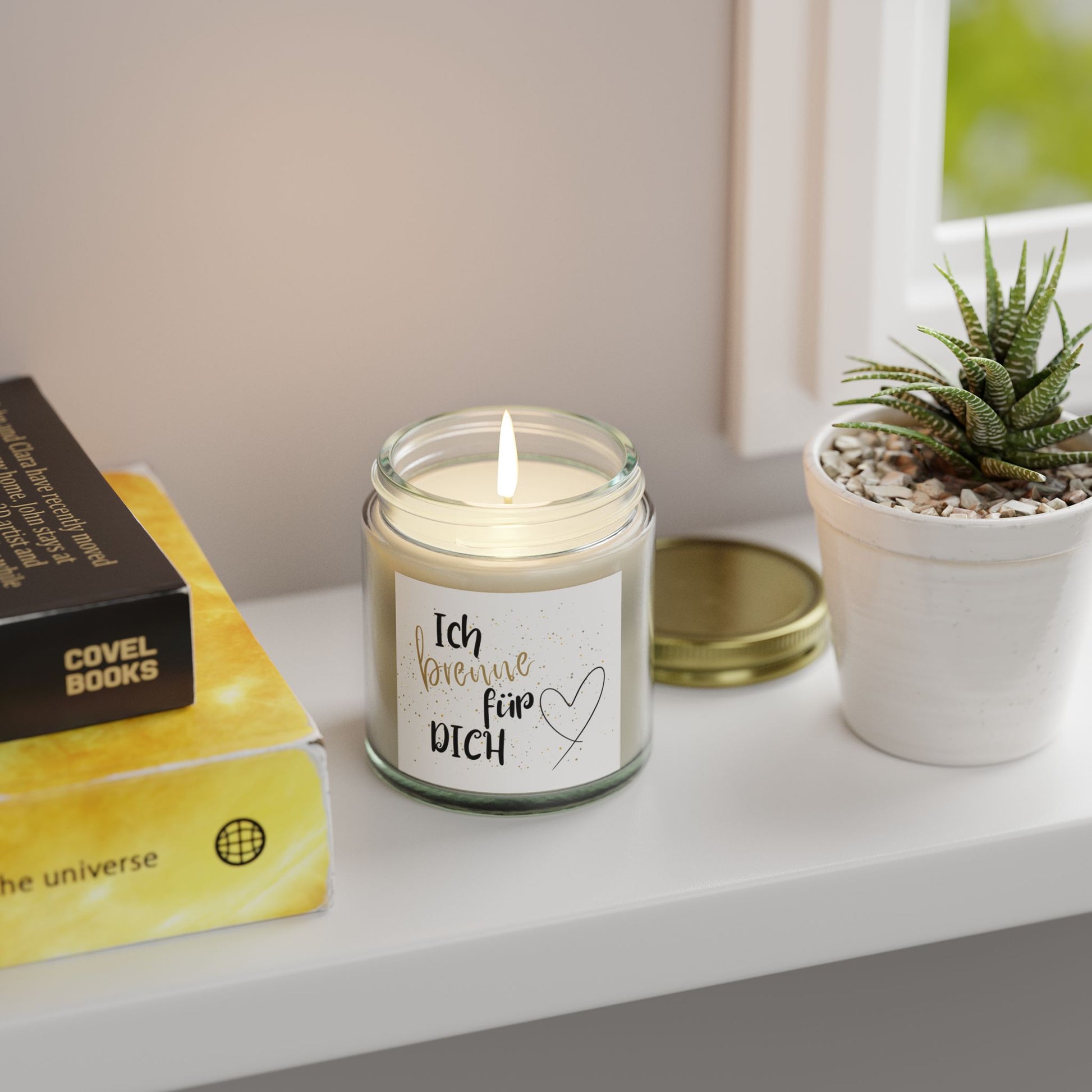 Duftkerze im Glas aus Kokos-Aprikosen-Wachs  Handgegossen u. natürlich |Geschenkidee für Weihnachten & Wellness