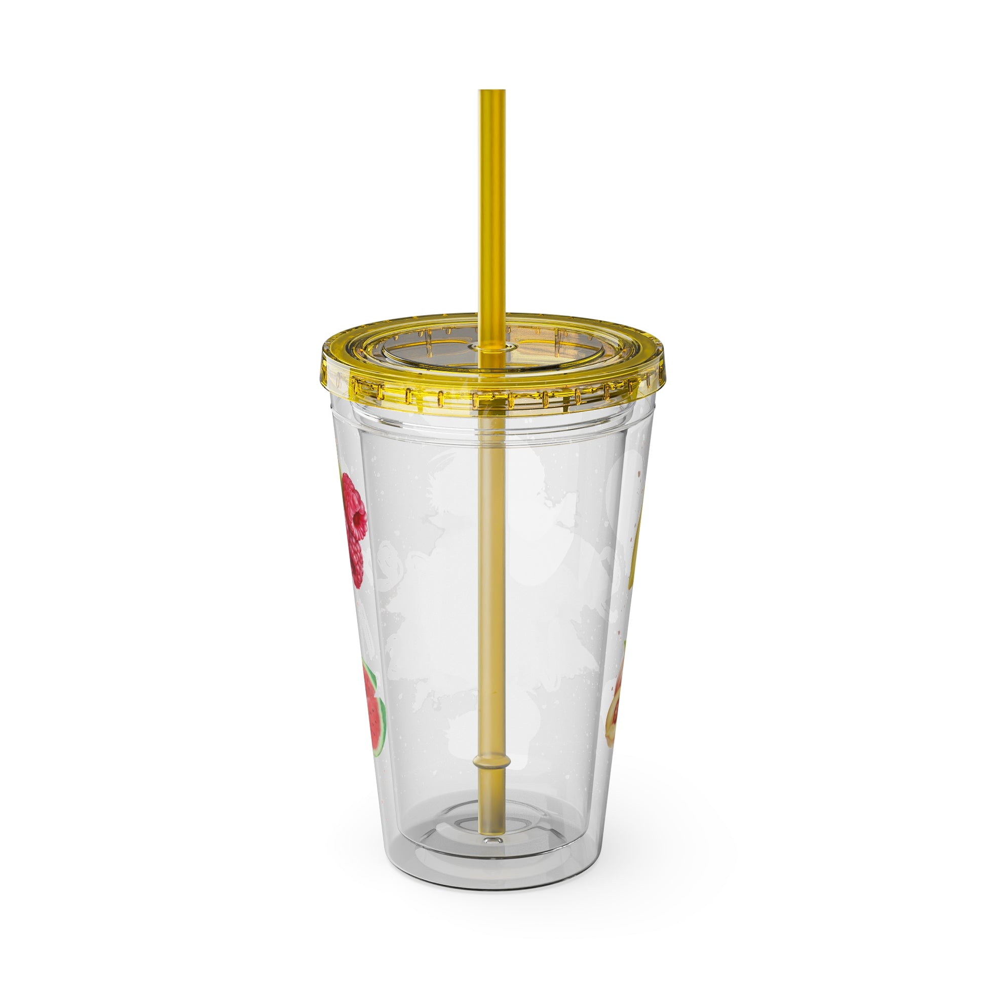 Sunsplash Tumbler  Bunter 16oz Sommerbecher mit Strohhalm | Doppelwandig & BPA-frei |Perfekt für Strand, Picknick u. Geschenke