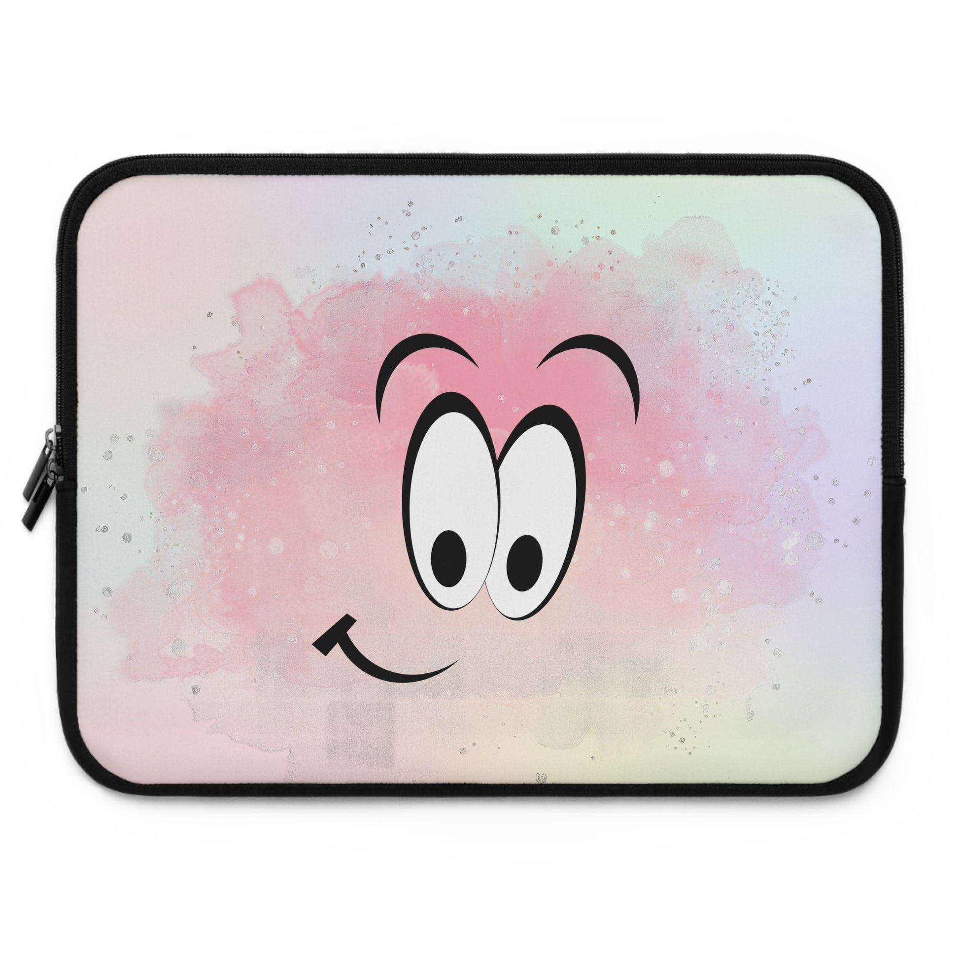 Laptop Hülle Notebook Tasche mit Smiley und pastell Farben gut geschützt und schönes Design zugleich Geschenkidee für Sie und Ihn
