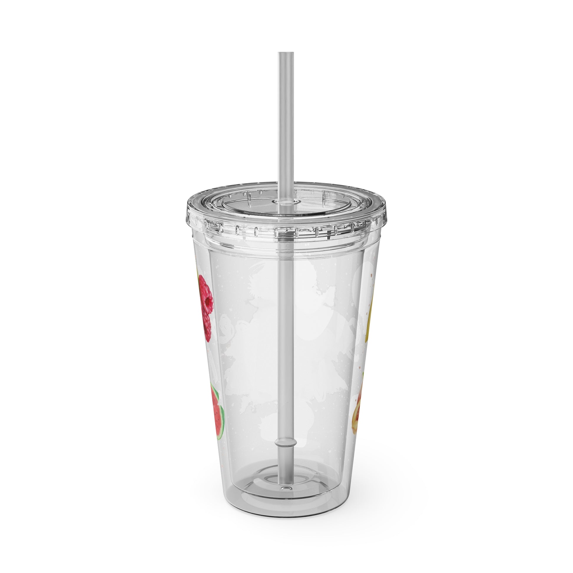 Sunsplash Tumbler  Bunter 16oz Sommerbecher mit Strohhalm | Doppelwandig & BPA-frei |Perfekt für Strand, Picknick u. Geschenke
