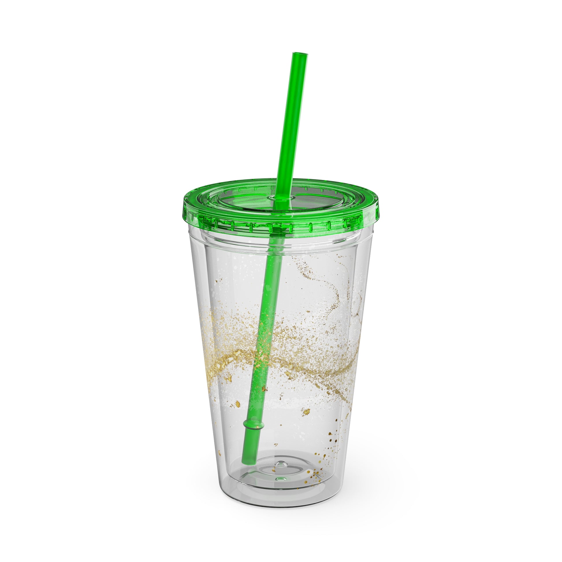 Bunter 16oz Trinkbecher mit Strohhalm  doppelwandig und farbenfroh | Geschenkidee | 11 Farben zur Auswahl