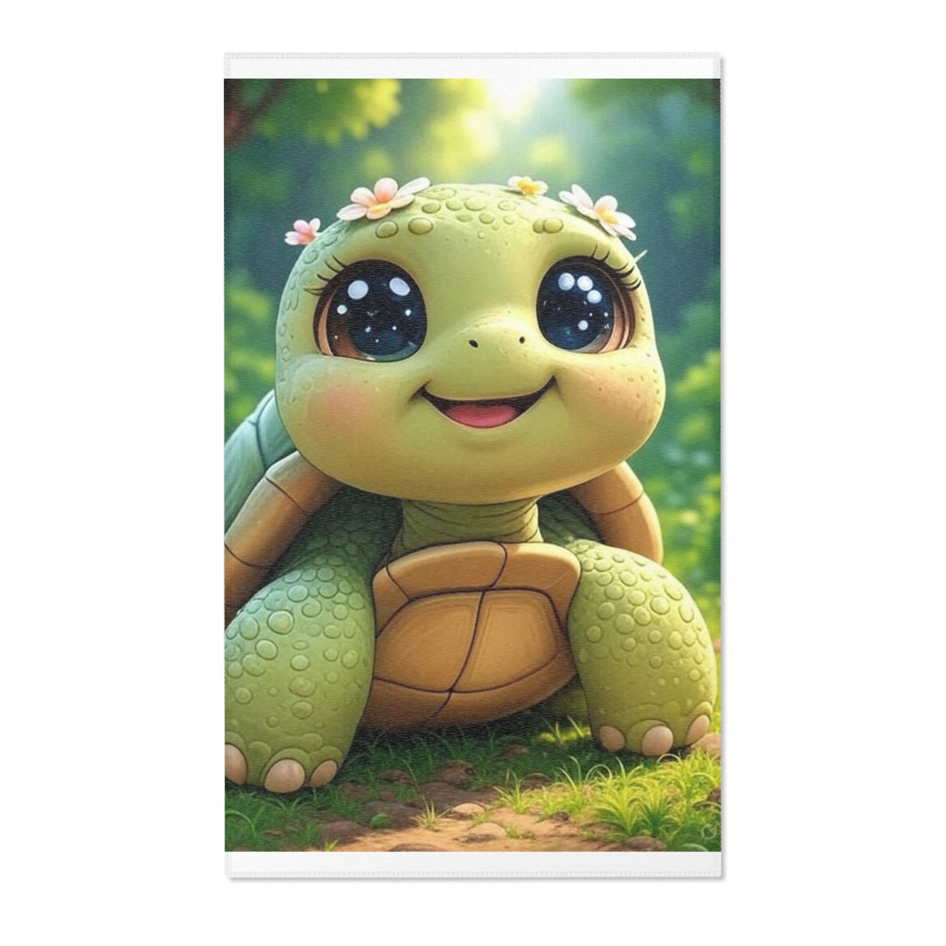 Kinderzimmer Teppich mit süßer Schildkröte | Weicher Spielteppich | Ideal für Babyzimmer, Spielbereich oder Geschenk zur Geburt