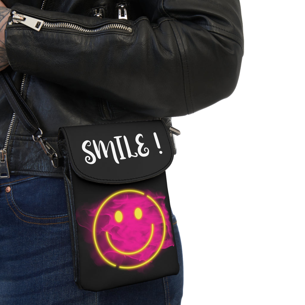 Mini Handytasche mit Geldbörse | Kleine Umhängetasche Damen | Festival-Tasche Crossbody | Vegan Leder, verstellbar