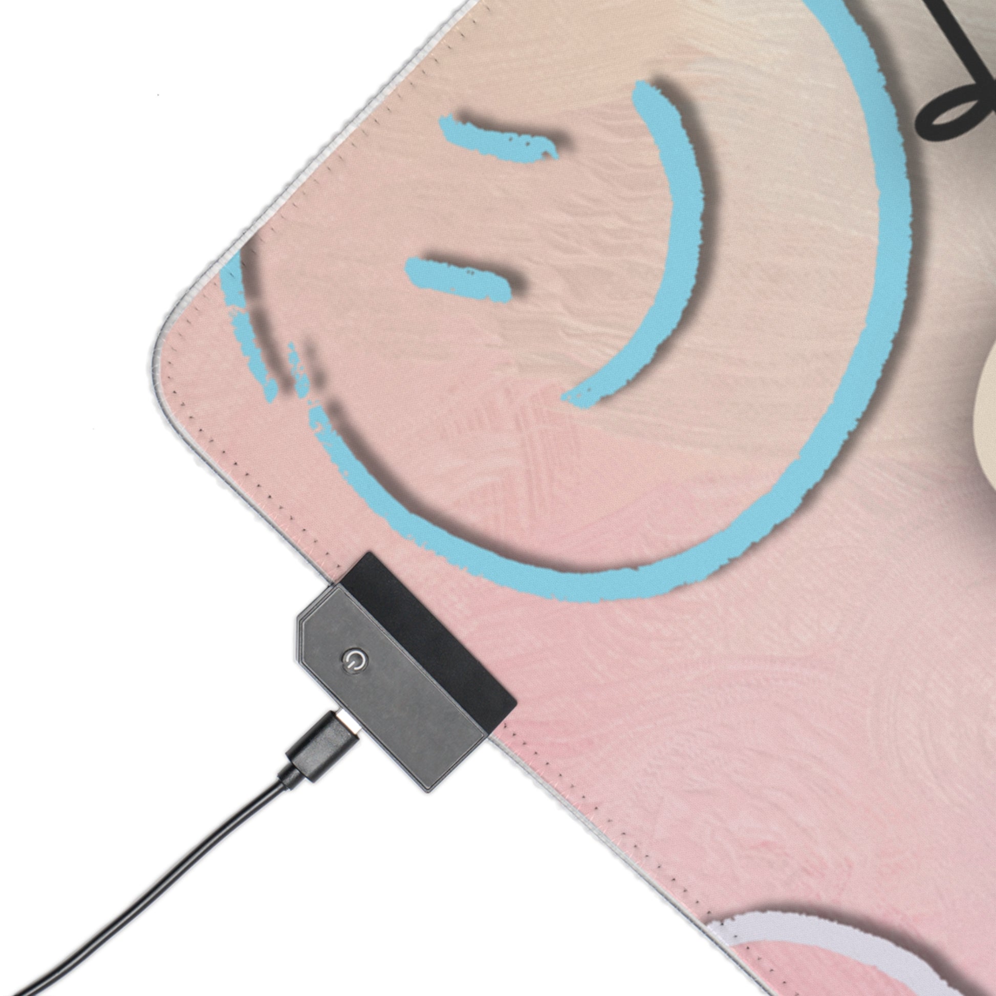 LED Gaming Mauspad "Keep Smiling" | RGB Beleuchtung | rutschfest | Geschenk für Gamer | Gaming Zubehör | Gute-Laune-Design